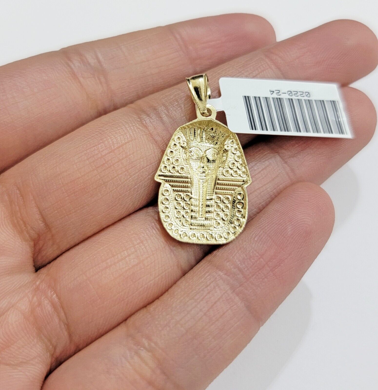 Real 10k Yellow Gold Rope Chain & Pharoah Head Pendant 2.5mm 18 - 26 inch Necklace - GoldenlinQ