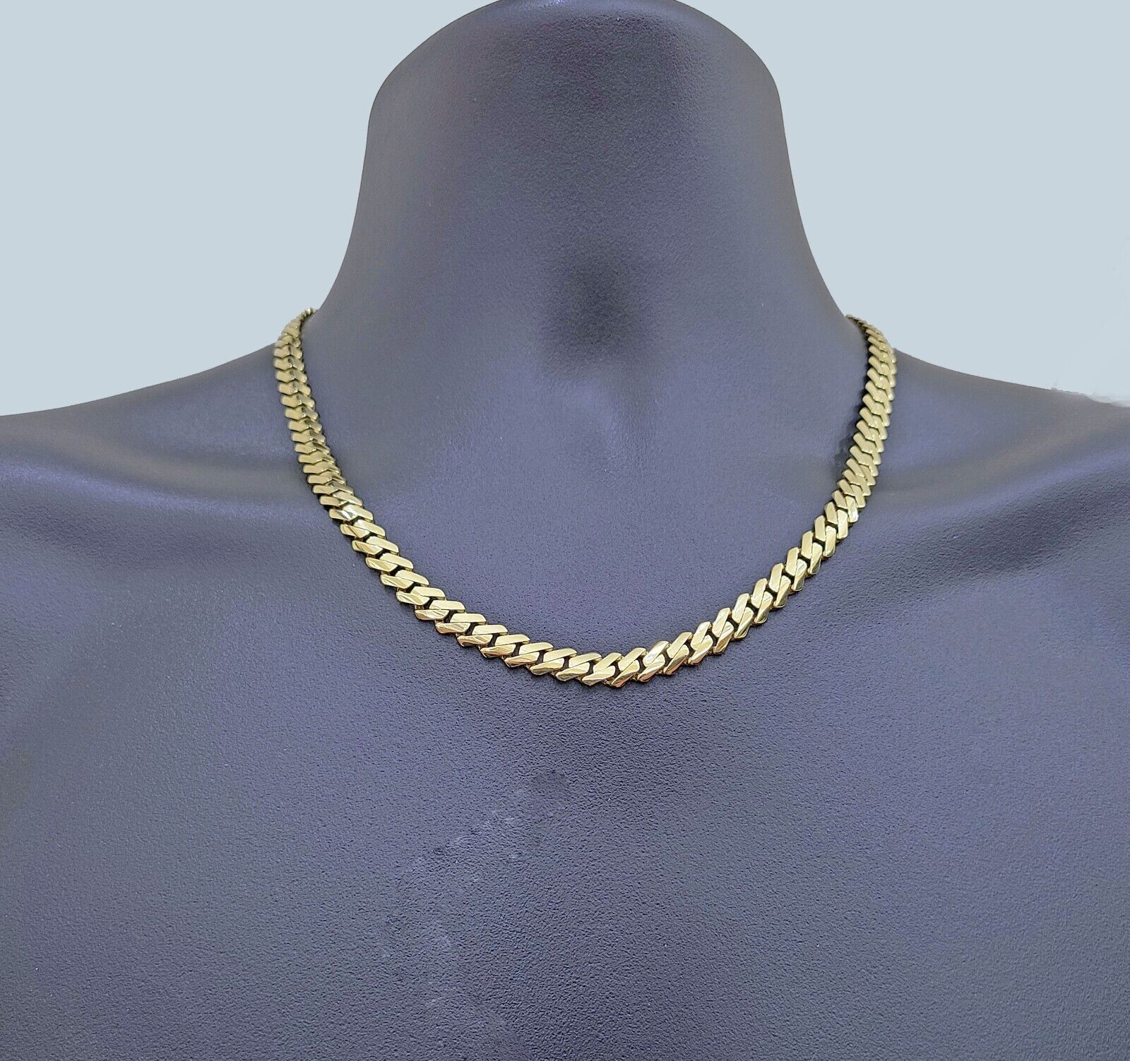 Real 10K Yellow Gold Royal Monaco Chain 8mm chain Necklace Unisex 20 - 26'' inches - GoldenlinQ