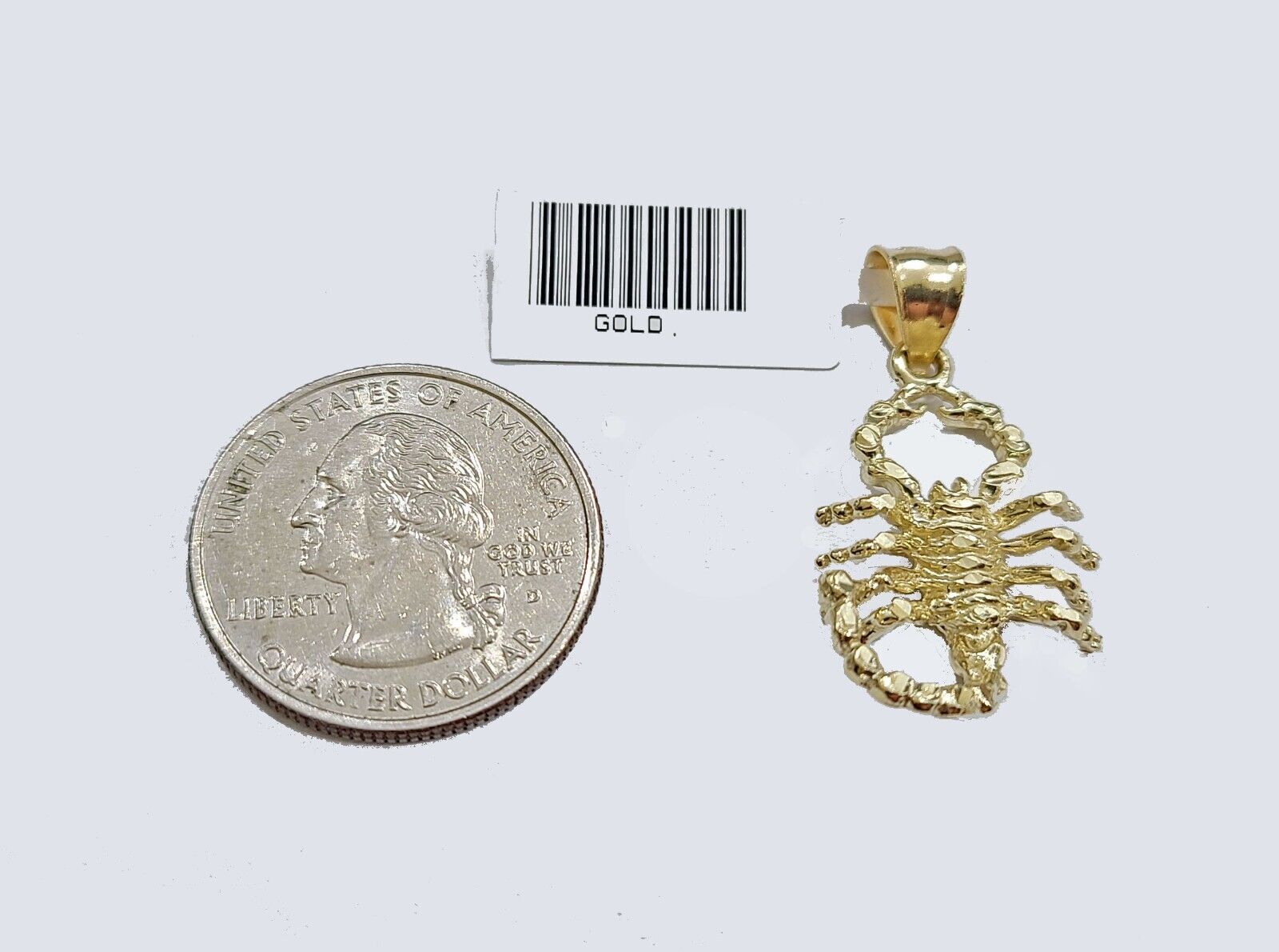 Real 10k Yellow Gold Scorpio Charm Pendant 10kt for Chain - GoldenlinQ