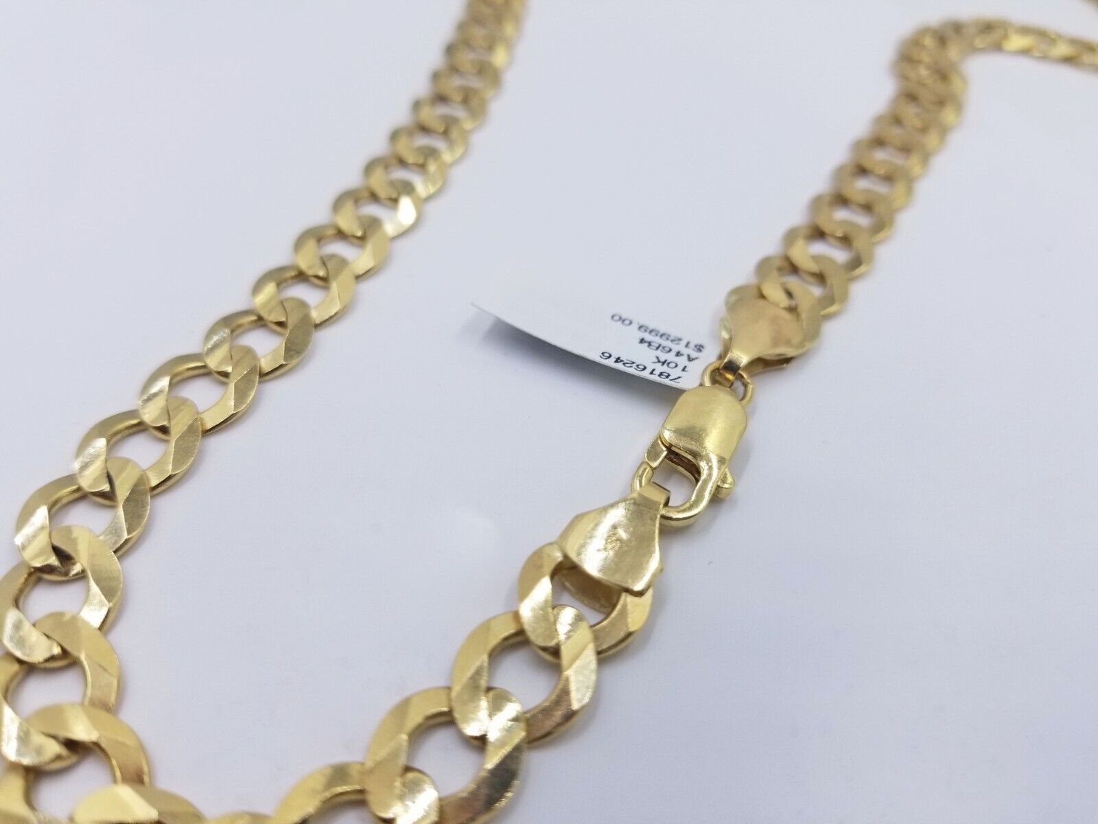 Real 10k Yellow Gold Solid Necklace Cuban Curb Link Chain 10mm 24" inch For Men - GoldenlinQ