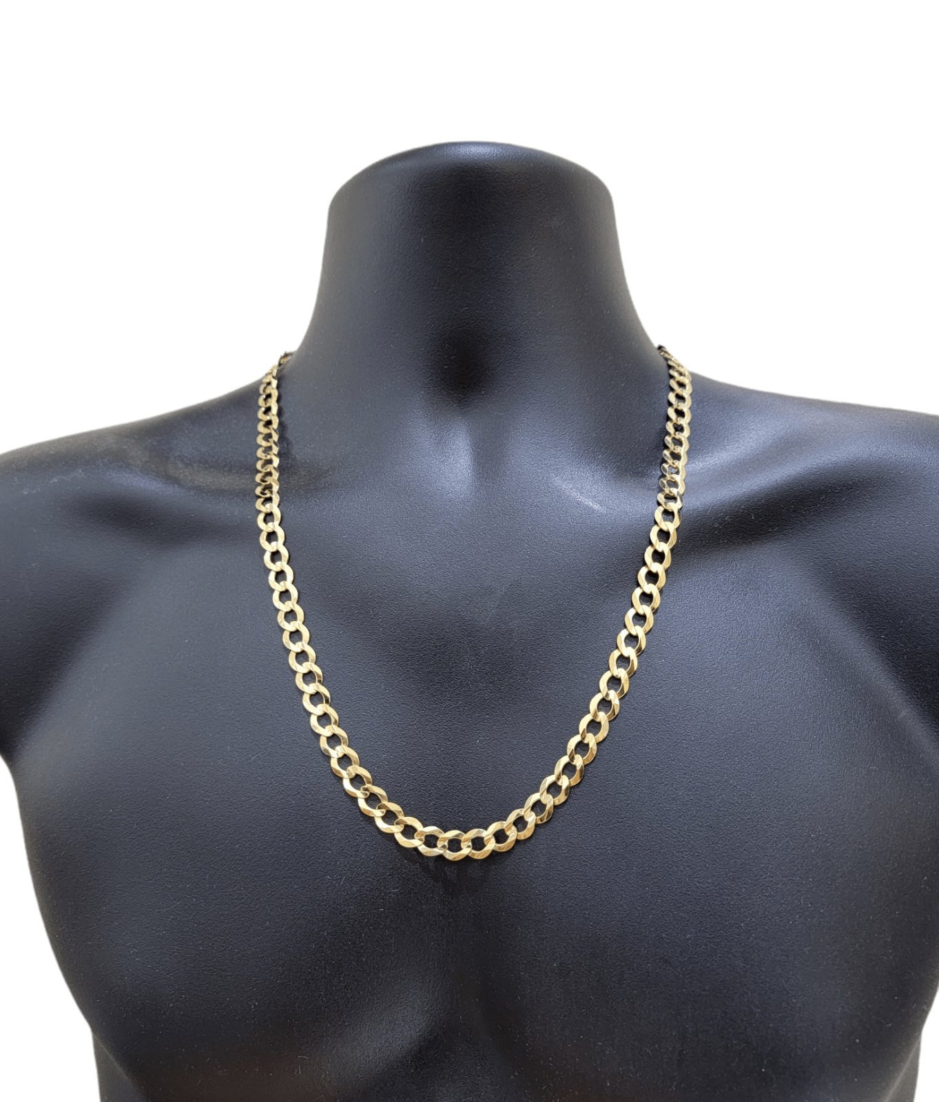 Real 10k Yellow Gold Solid Necklace Cuban Curb Link Chain 9.5mm 24" inch For Men - GoldenlinQ