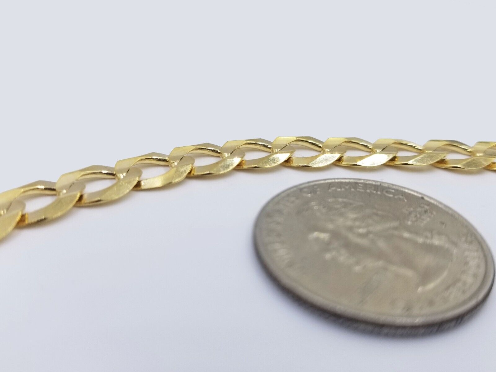 Real 10k Yellow Gold Solid Necklace Cuban Curb Link Chain 9.5mm 24" inch For Men - GoldenlinQ