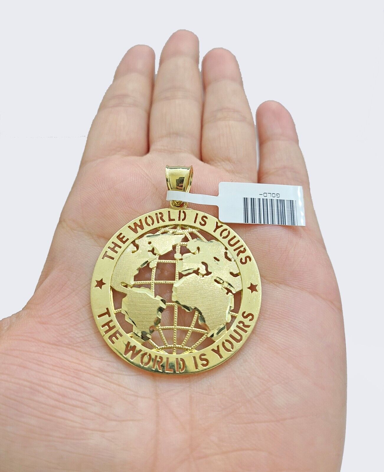 Real 10k Yellow Gold The World is yours Charm Pendant 10kt for Chain - GoldenlinQ