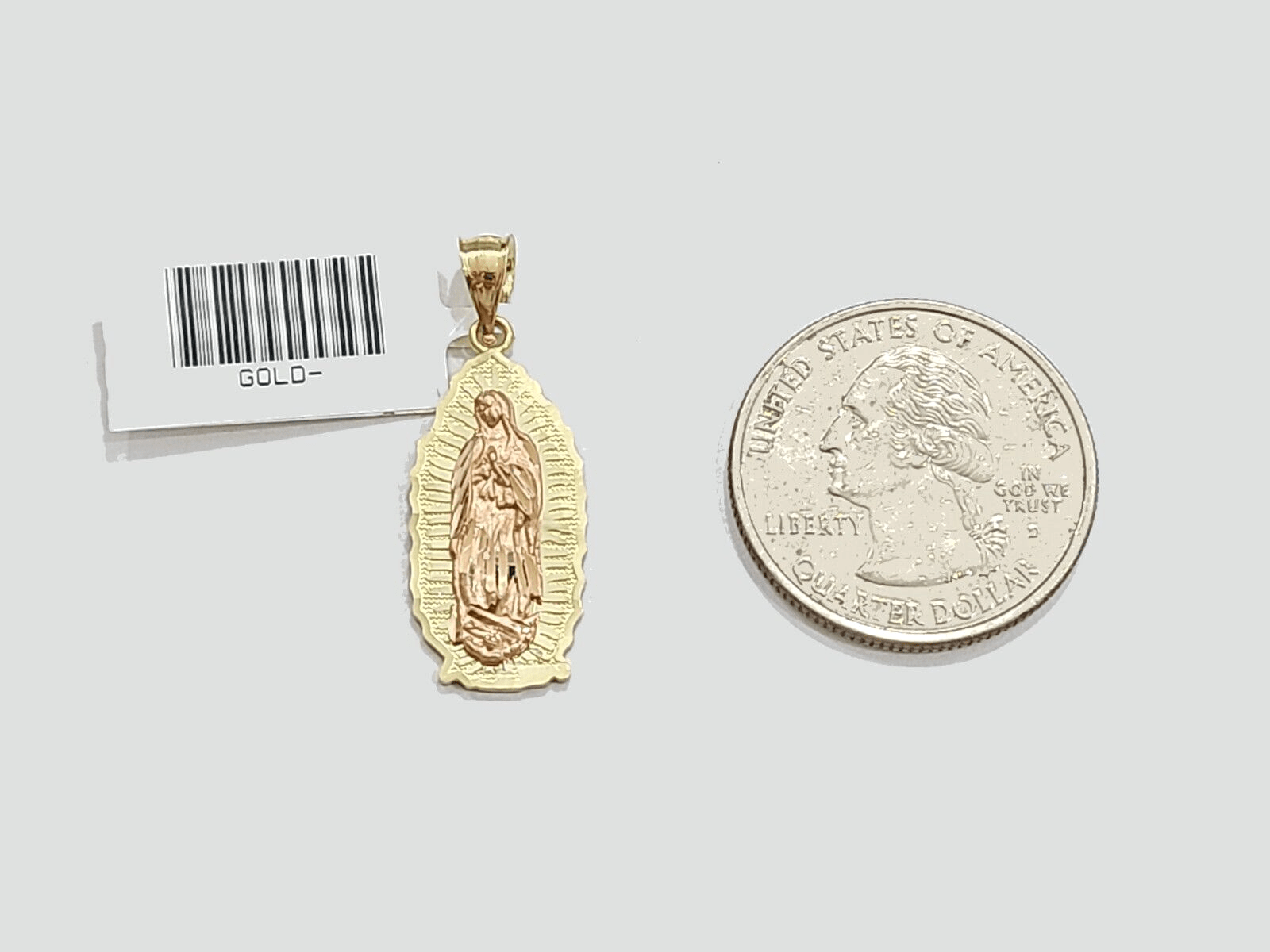 Real 10k Yellow Gold Virgin Mary Pendant 10kt Gold Charm For Necklace - GoldenlinQ