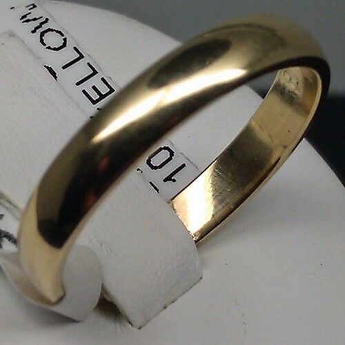 REAL 10k Yellow Gold Wedding Band 3mm size 7 Mens Ladies Comfort Fit Anniversary - GoldenlinQ