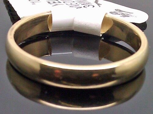 REAL 10k Yellow Gold Wedding Band 3mm size 7 Mens Ladies Comfort Fit Anniversary - GoldenlinQ