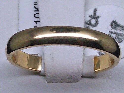 REAL 10k Yellow Gold Wedding Band 3mm size 7 Mens Ladies Comfort Fit Anniversary - GoldenlinQ