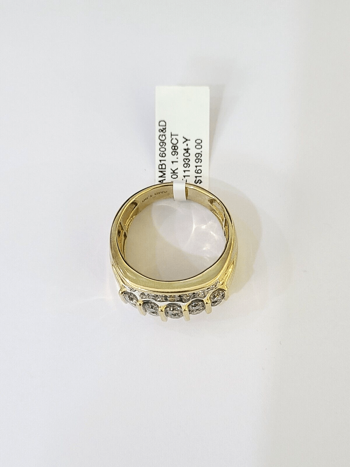 Real 10k Yellow Gold White Diamond Mens Ring Genuine Natural Creation - GoldenlinQ