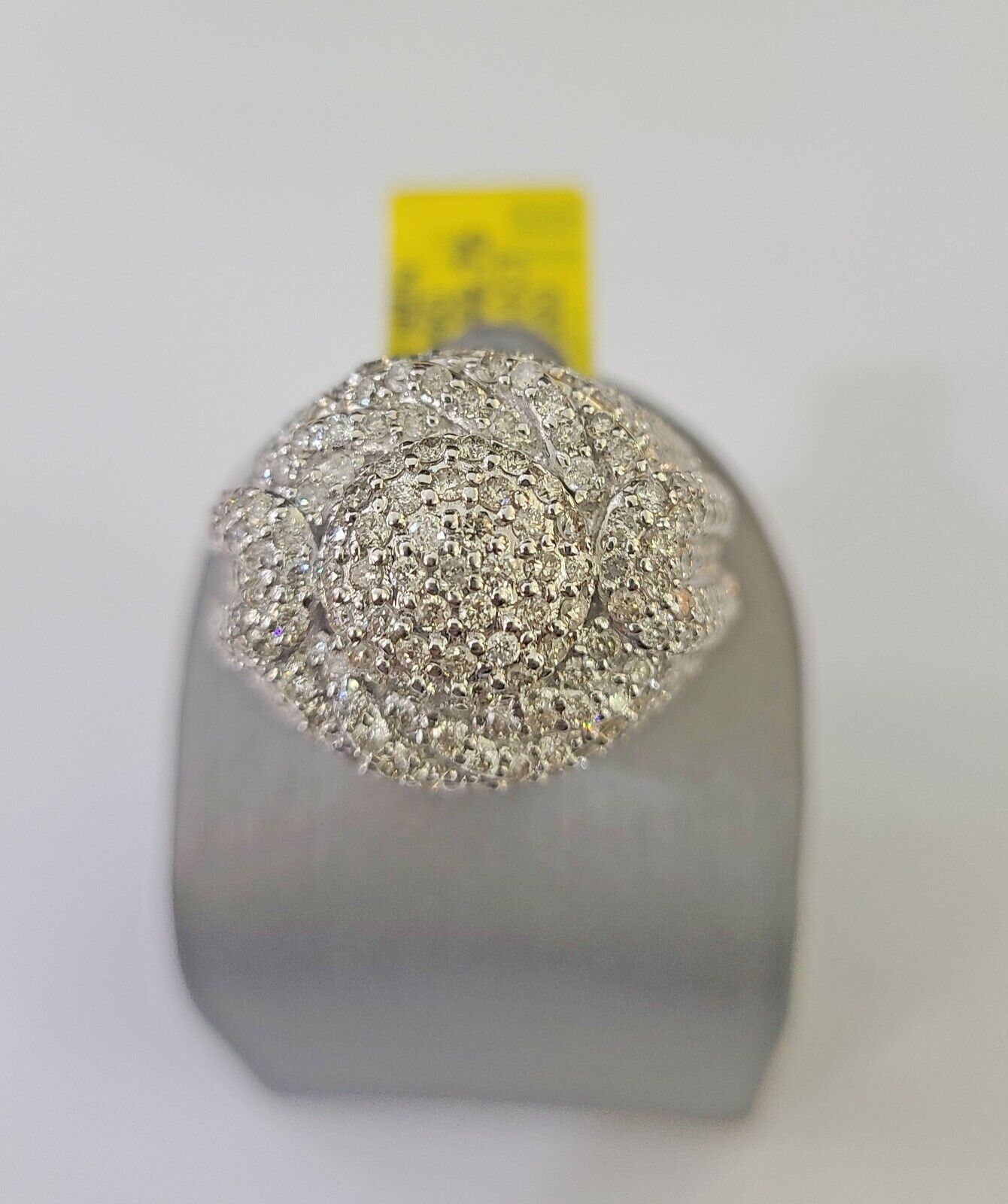 Real 10k Yellow Gold White Diamond Ring Size 10 Mens Ring - GoldenlinQ