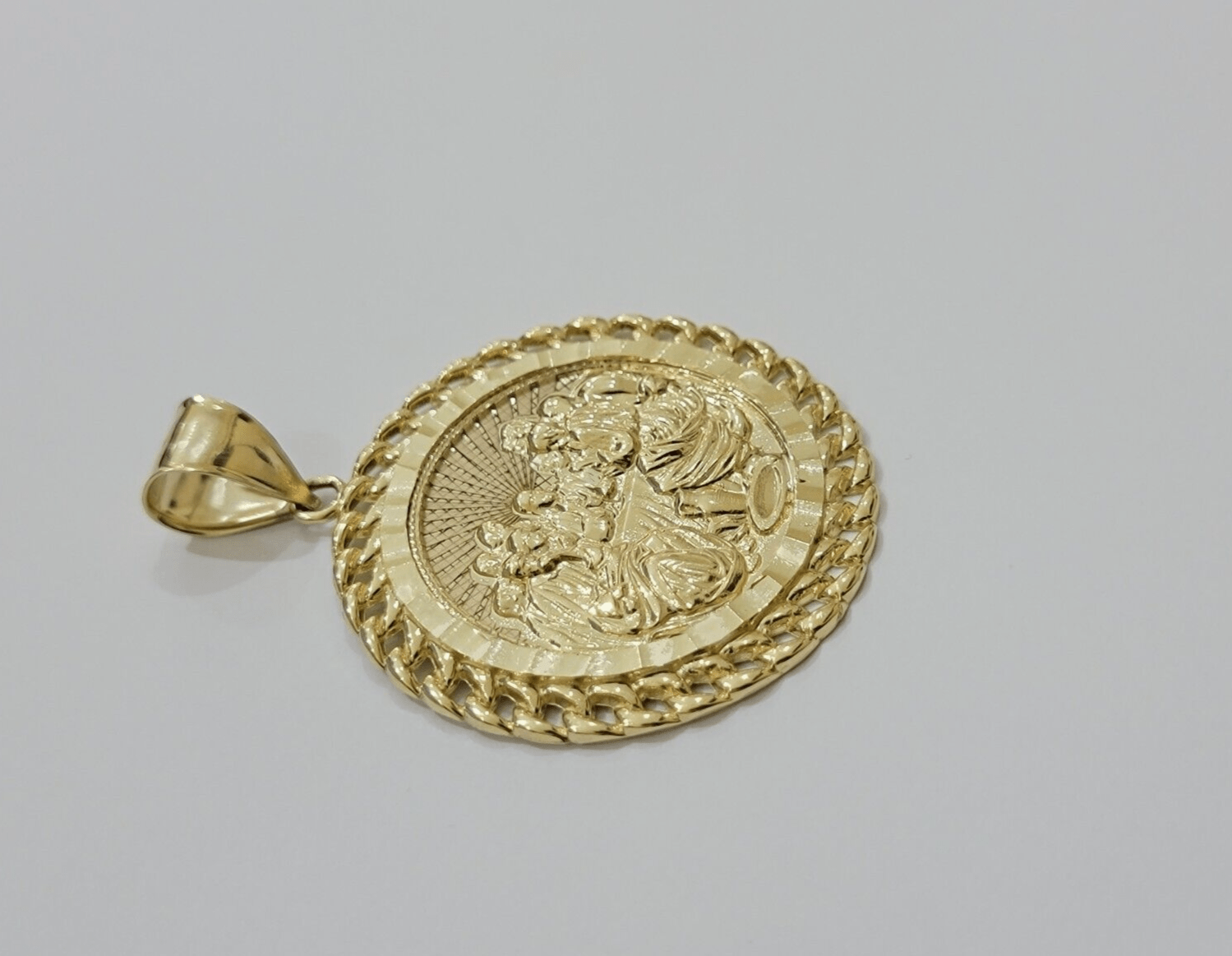 Real 10kt Last Supper Charm Pendant 10k Yellow Gold Chain Necklace 2 Inches SALE - GoldenlinQ