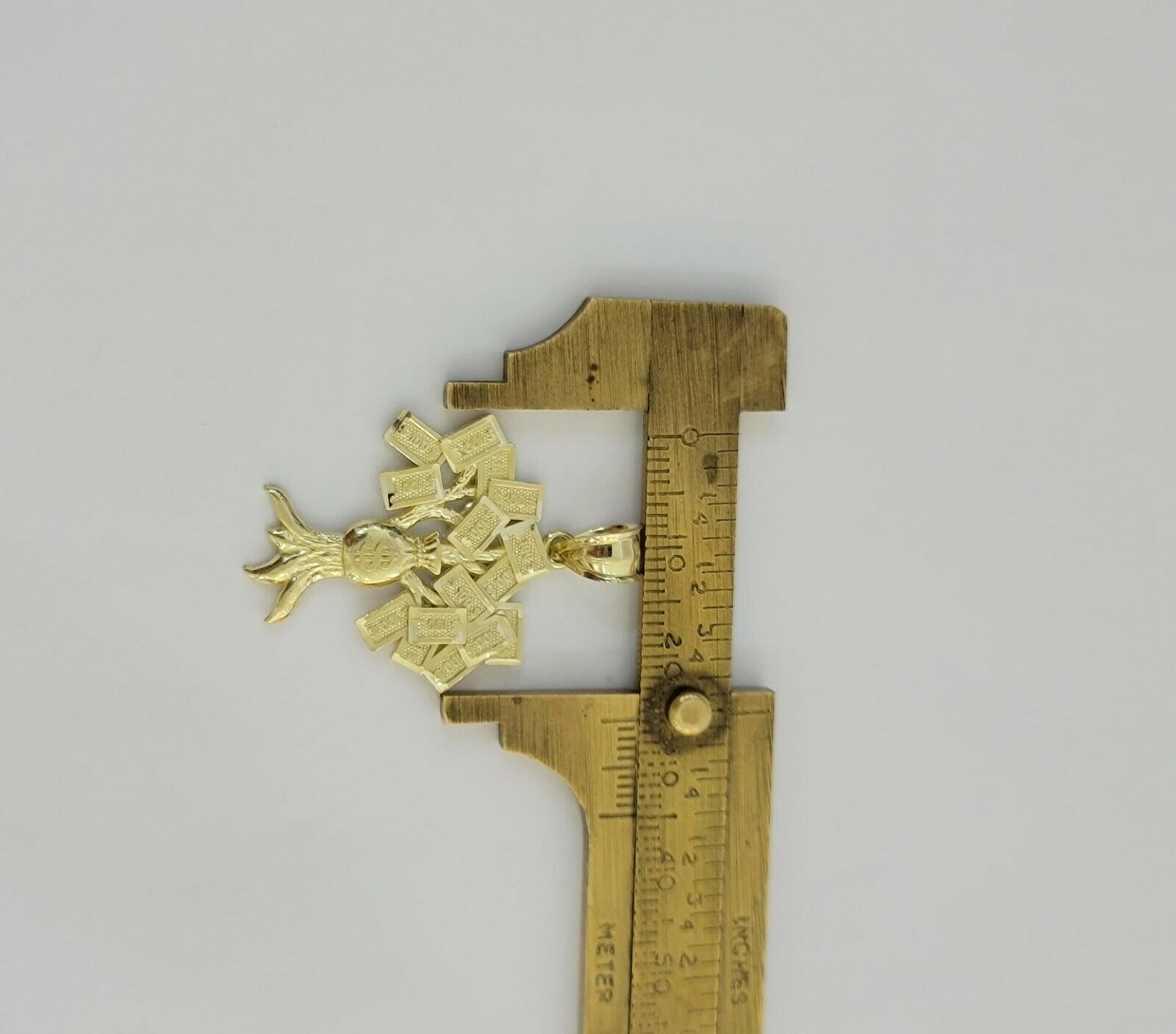 REAL 10kt Rope Necklace 24" With 10k Yellow Gold Pendant Money Tree Charm,UNIQUE - GoldenlinQ