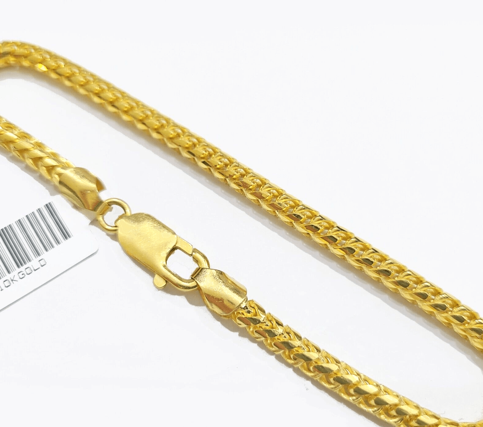 Real 10kt Solid Yellow Gold Franco Bracelet Unisex 8'' Inches 4mm - GoldenlinQ