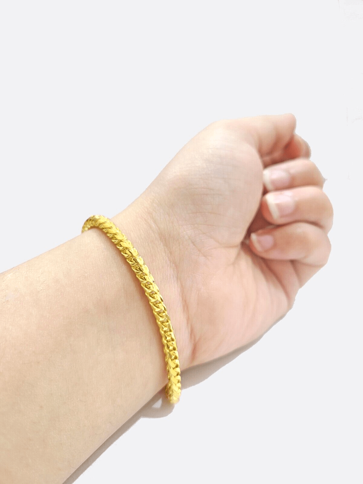 Real 10kt Solid Yellow Gold Franco Bracelet Unisex 8'' Inches 4mm - GoldenlinQ