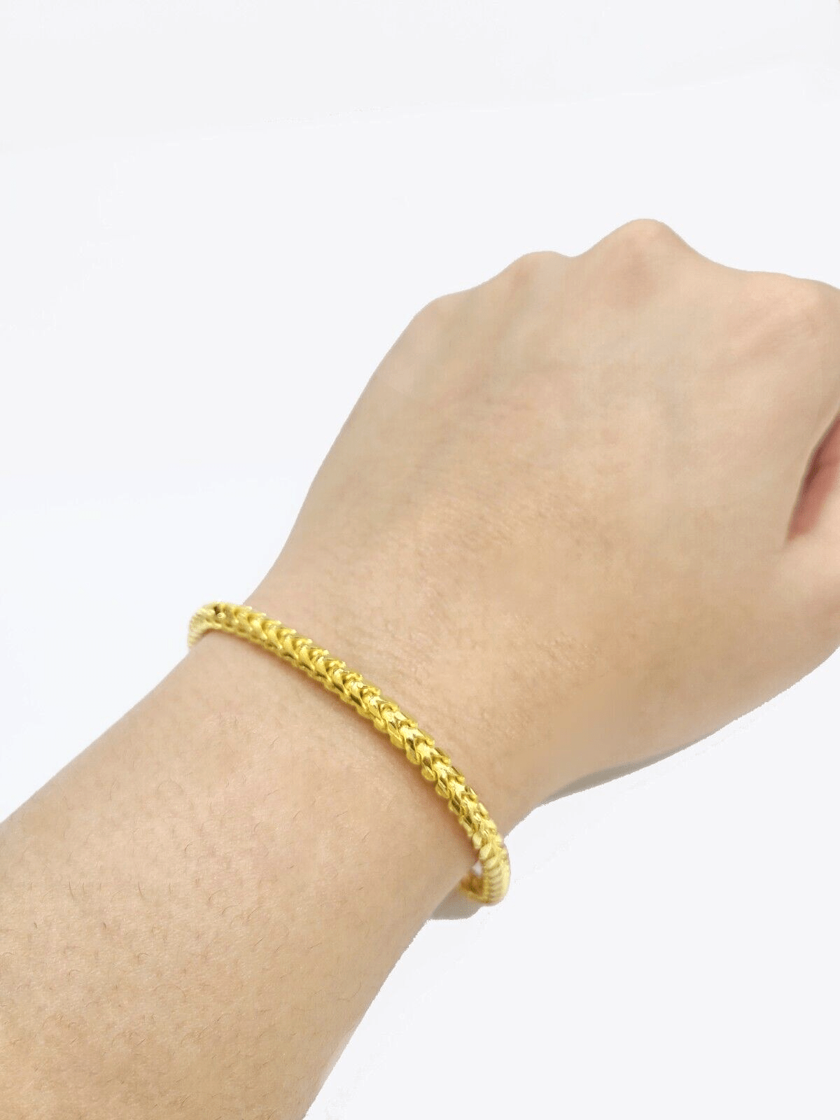 Real 10kt Solid Yellow Gold Franco Bracelet Unisex 8'' Inches 4mm - GoldenlinQ