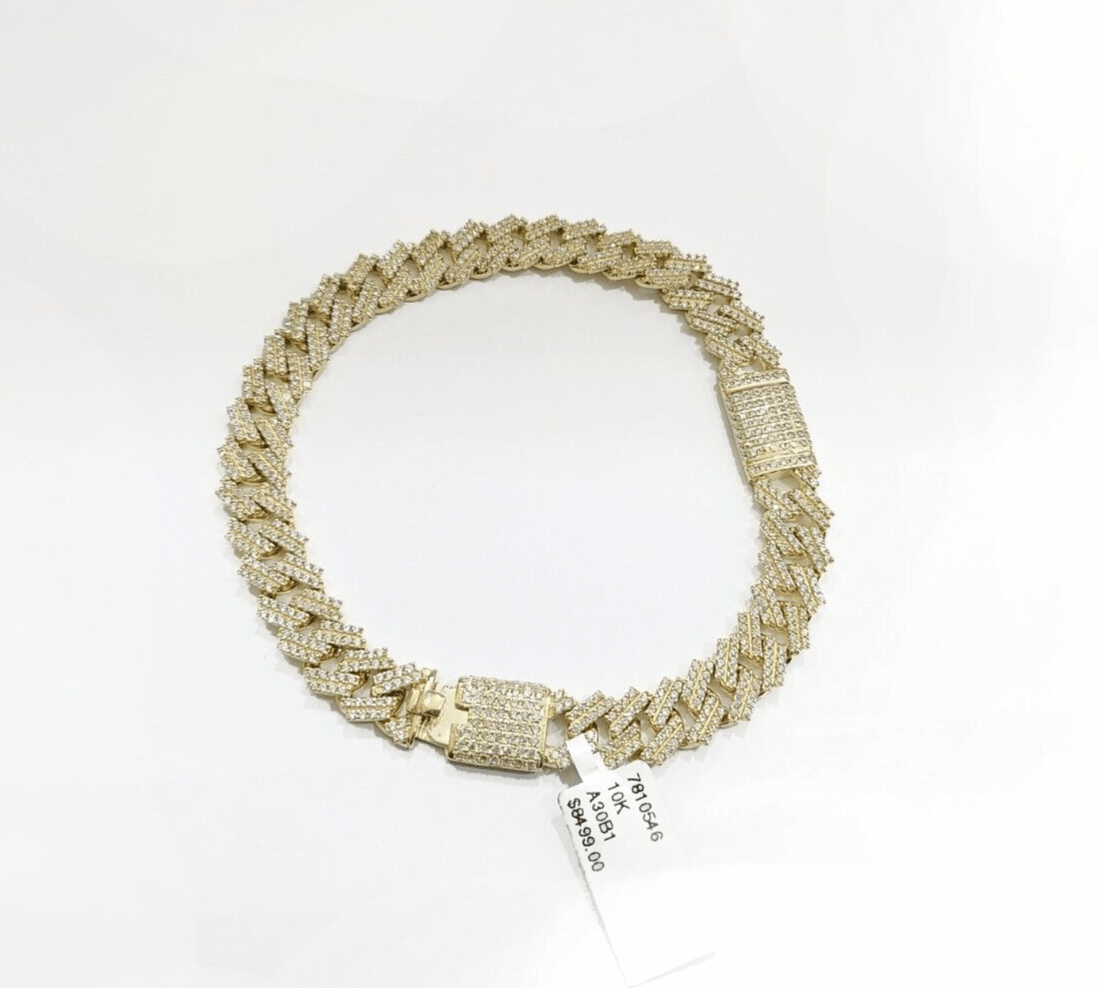 Real 10kt Solid Yellow Gold Miami Cuban Bracelet 10k Unisex 9 Inches 10mm - GoldenlinQ