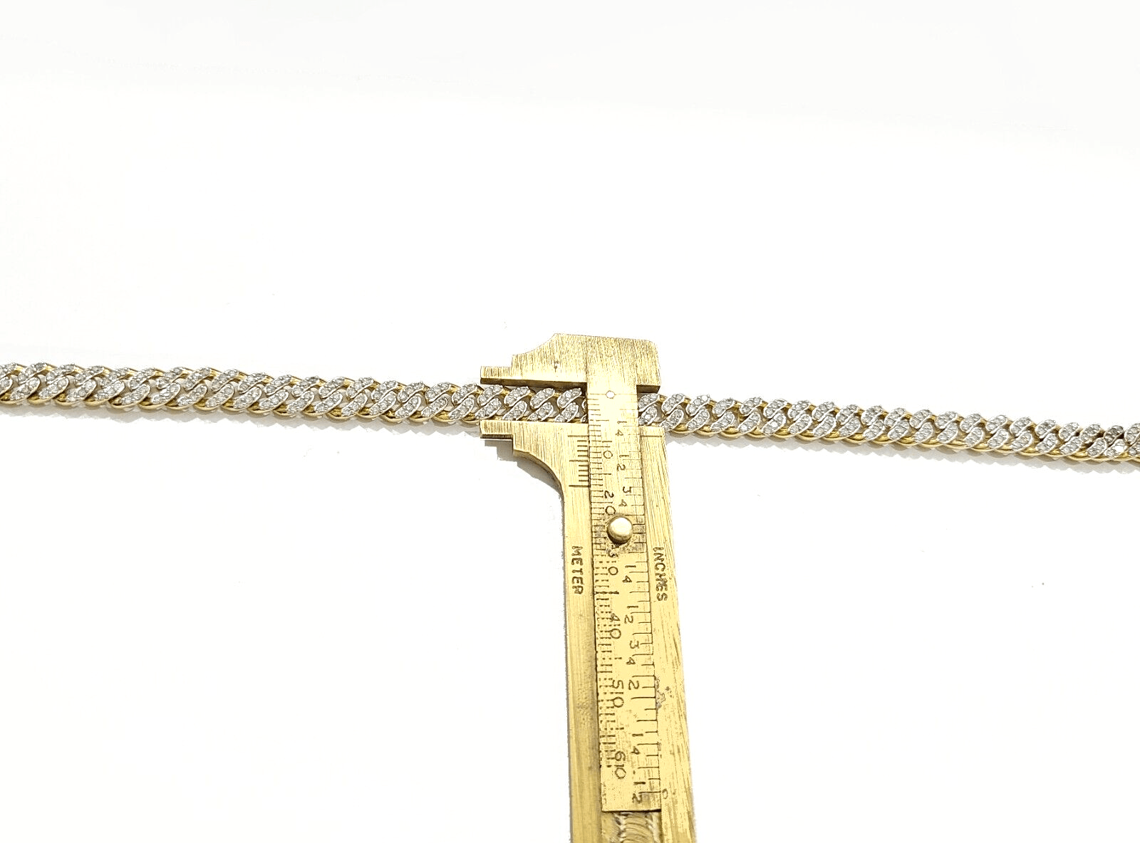 Real 10kt Solid Yellow Gold Miami Cuban Diamond Bracelet Unisex 9'' Inches 7mm - GoldenlinQ