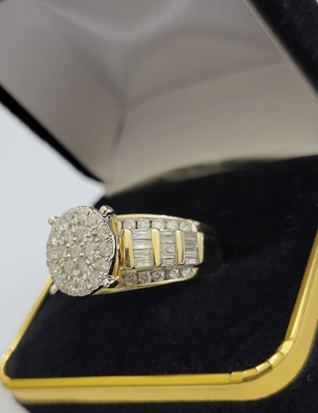 Real 10kt Yellow Gold 2CT Diamond Ring Women Band Natural Genuine Wedding SALE - GoldenlinQ