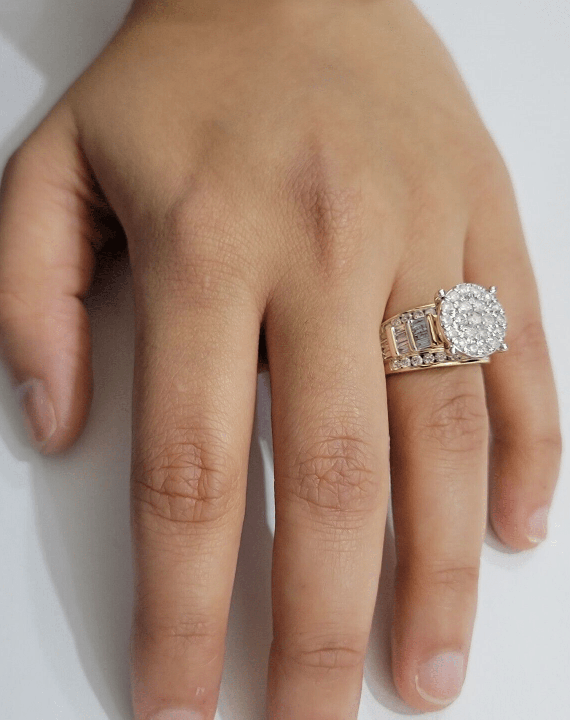 Real 10kt Yellow Gold 2CT Diamond Ring Women Band Natural Genuine Wedding SALE - GoldenlinQ