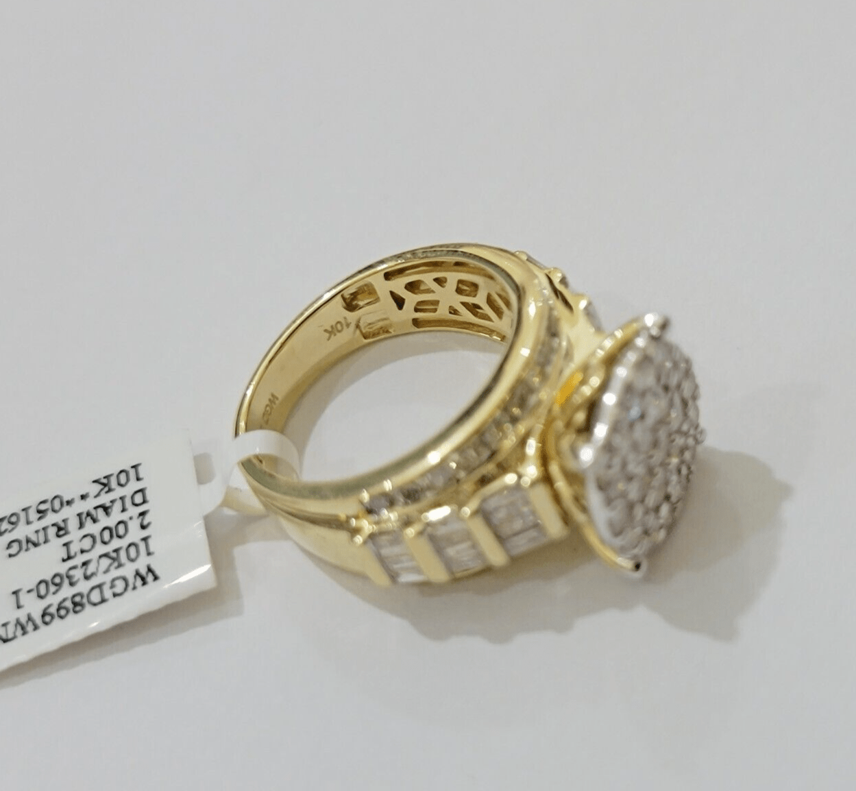 Real 10kt Yellow Gold 2CT Diamond Ring Women Band Natural Genuine Wedding SALE - GoldenlinQ