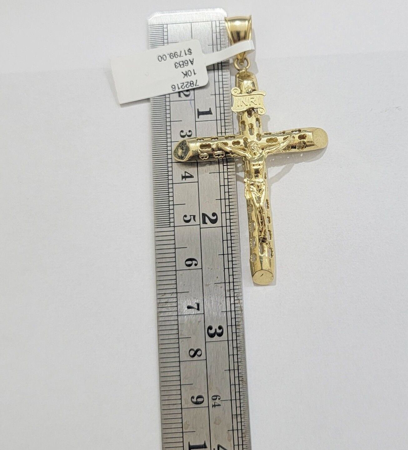 Real 10kt Yellow Gold Chain Pendant Byzantine Necklace 20" - 28" & Cross Charm SET - GoldenlinQ