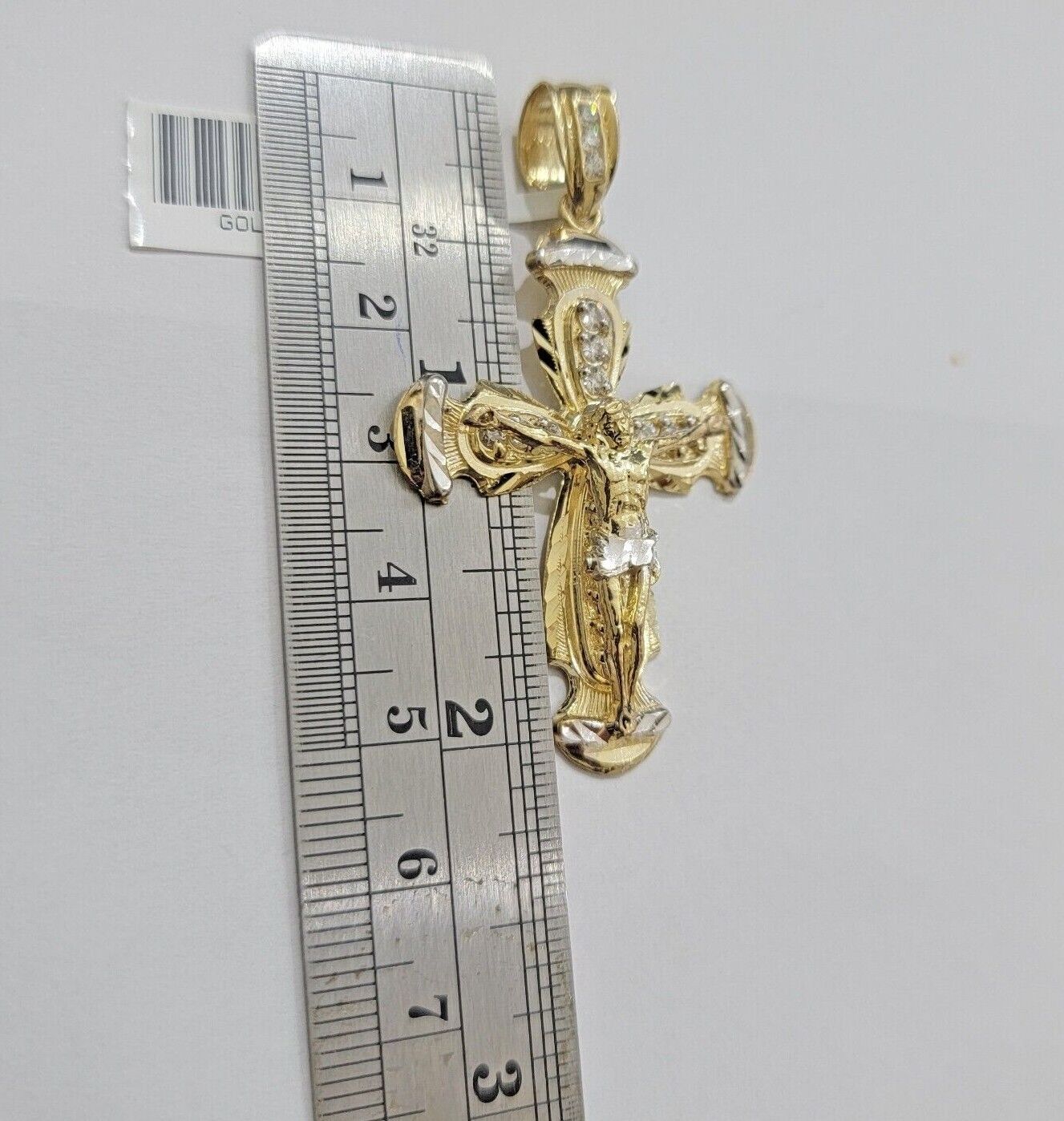 Real 10kt Yellow Gold Chain Pendant Set Byzantine Necklace 20" - 28" & Cross Charm - GoldenlinQ