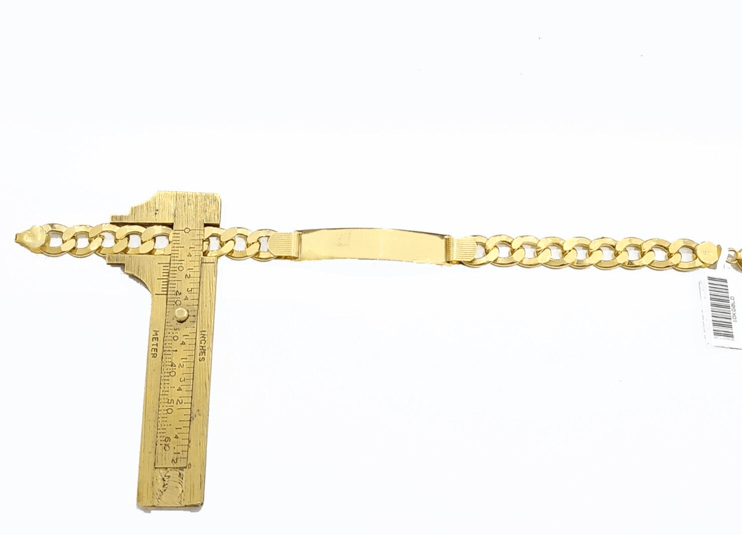 Real 10kt Yellow Gold Cuban Curb Link ID Bracelet Unisex 8.5'' 10mm Unisex - GoldenlinQ