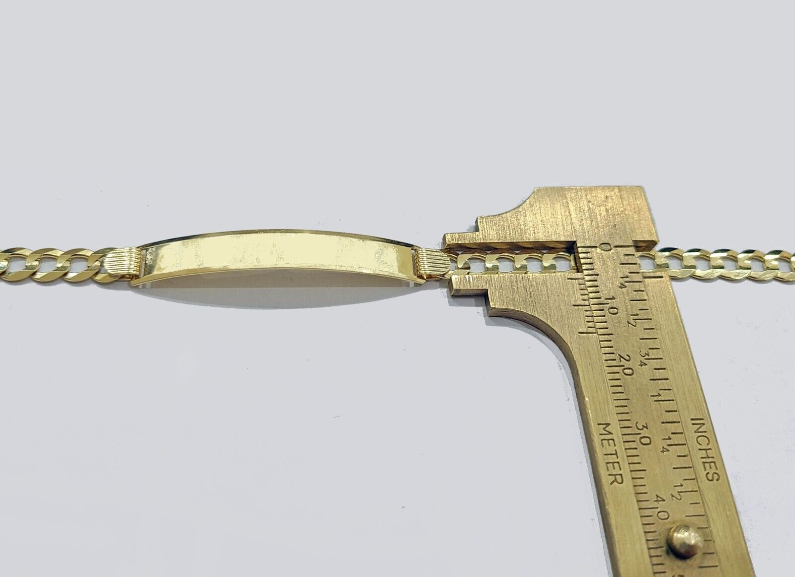 Real 10kt Yellow Gold Cuban Link ID Bracelet Unisex 8'' 6mm - GoldenlinQ