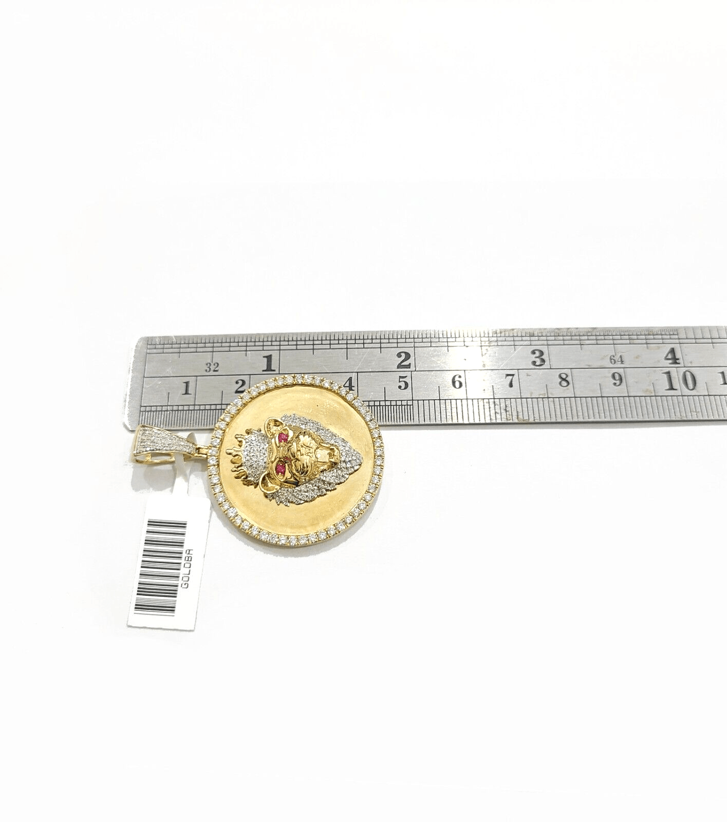 Real 10kt Yellow Gold Lion Head Pendant Diamond Charm for Necklace and Chain - GoldenlinQ