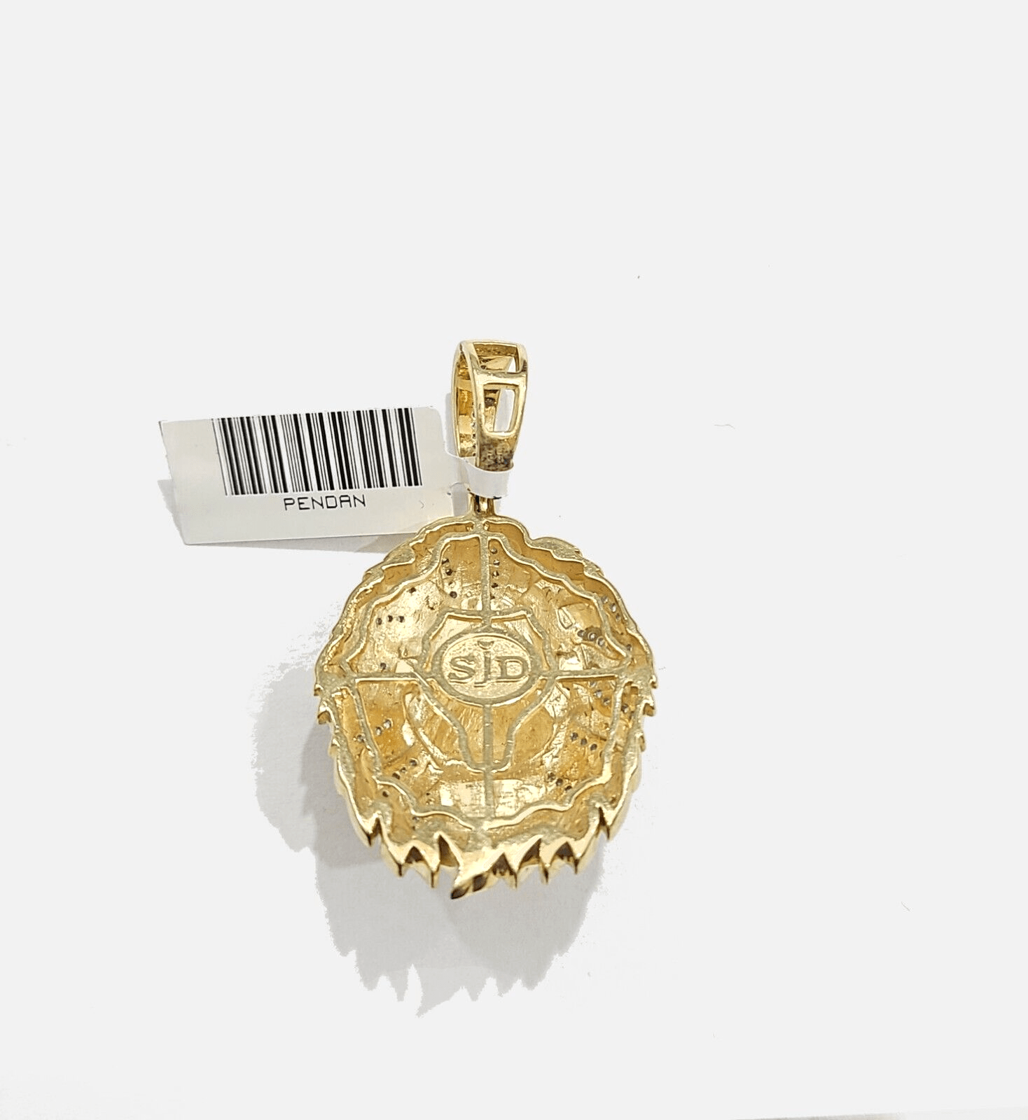 Real 10kt Yellow Gold Lion Head Pendant Diamond Charm for Necklace and Chain - GoldenlinQ