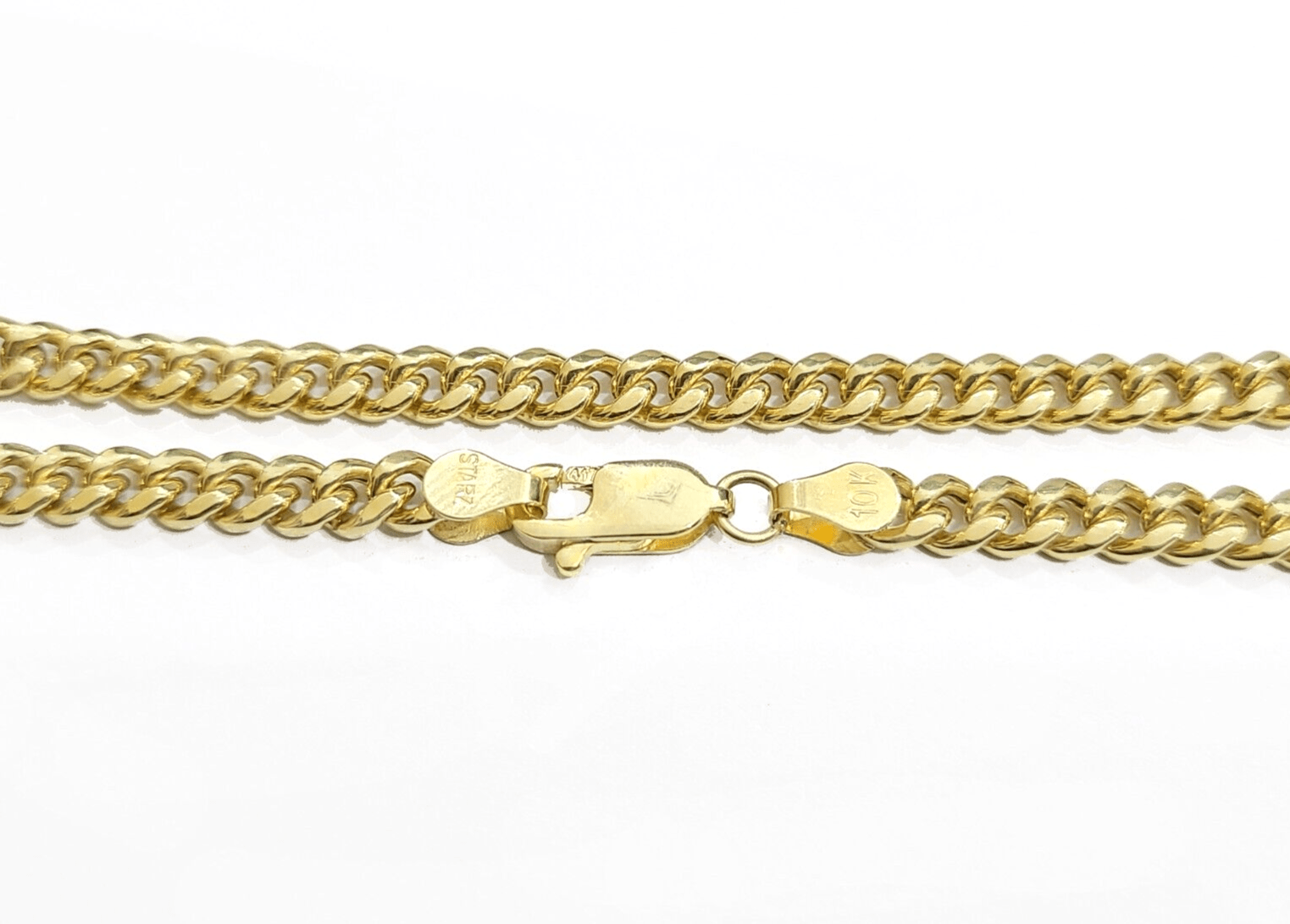 Real 10kt Yellow Gold Miami Cuban Bracelet 10k Unisex 8 Inches 4mm Lobster Lock - GoldenlinQ