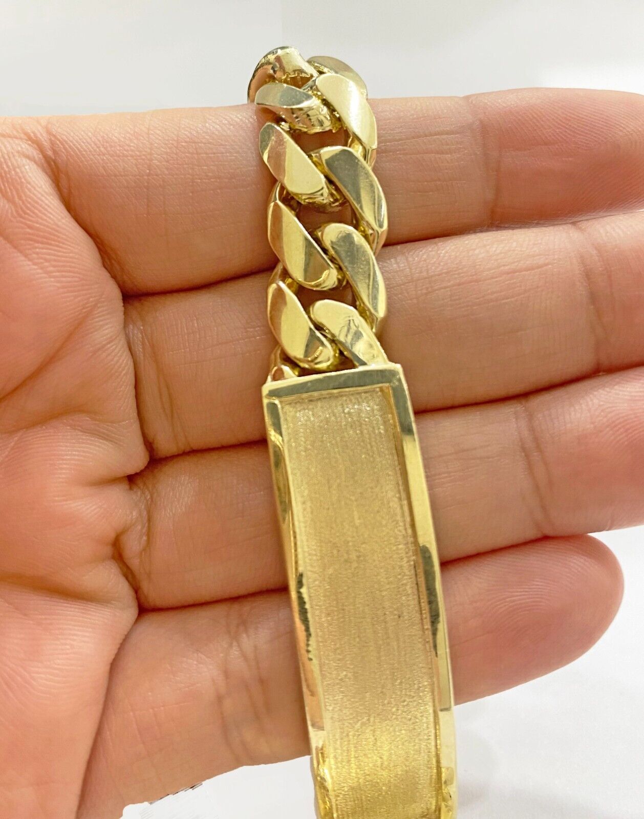 Real 10kt Yellow Gold Solid Miami Cuban Link Bracelet Men's 8.5'' 11mm Box Lock - GoldenlinQ