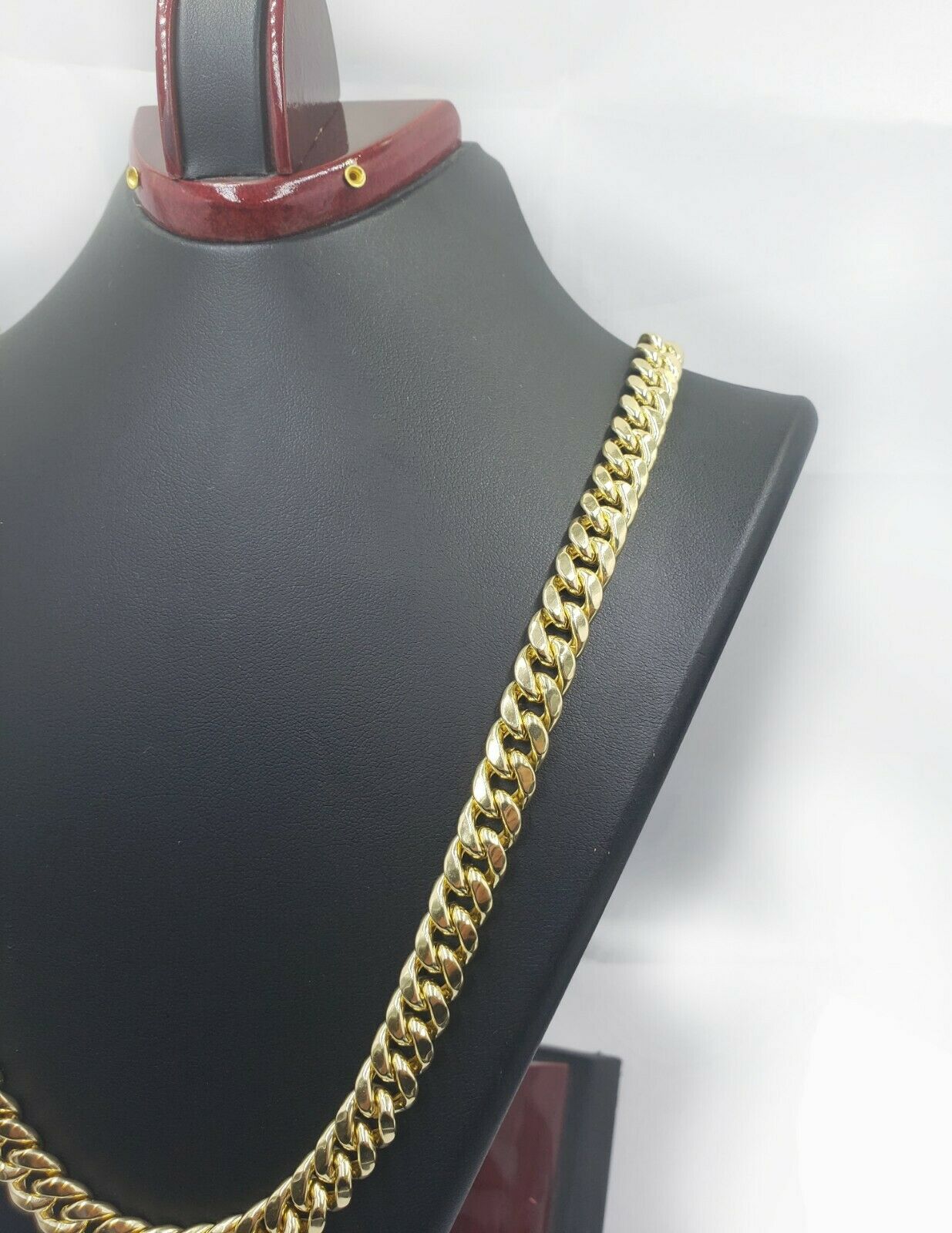REAL 10MM 14k Gold Cuban Link Chain 30" Necklace Men's Box Lock 14kt Yellow Gold - GoldenlinQ