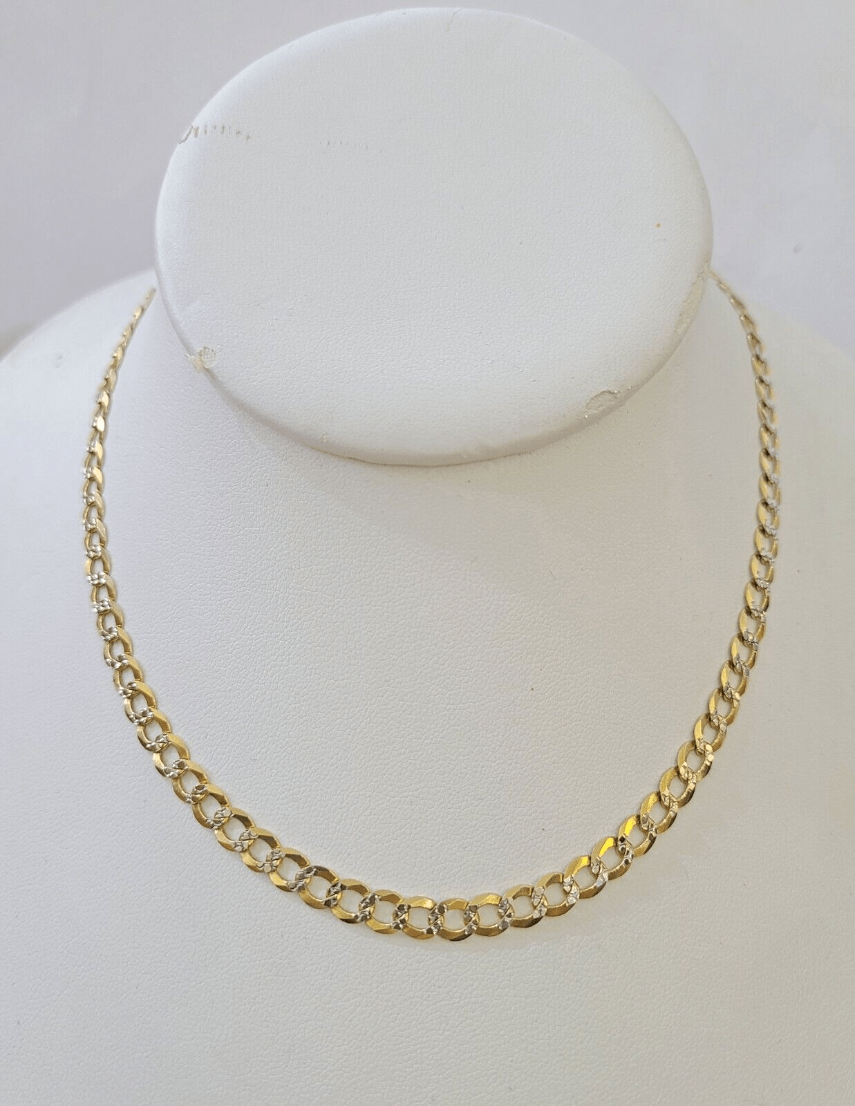 REAL 14k Cuban Curb Link necklace with Diamond Cuts 22 inches 6mm 14kt - GoldenlinQ