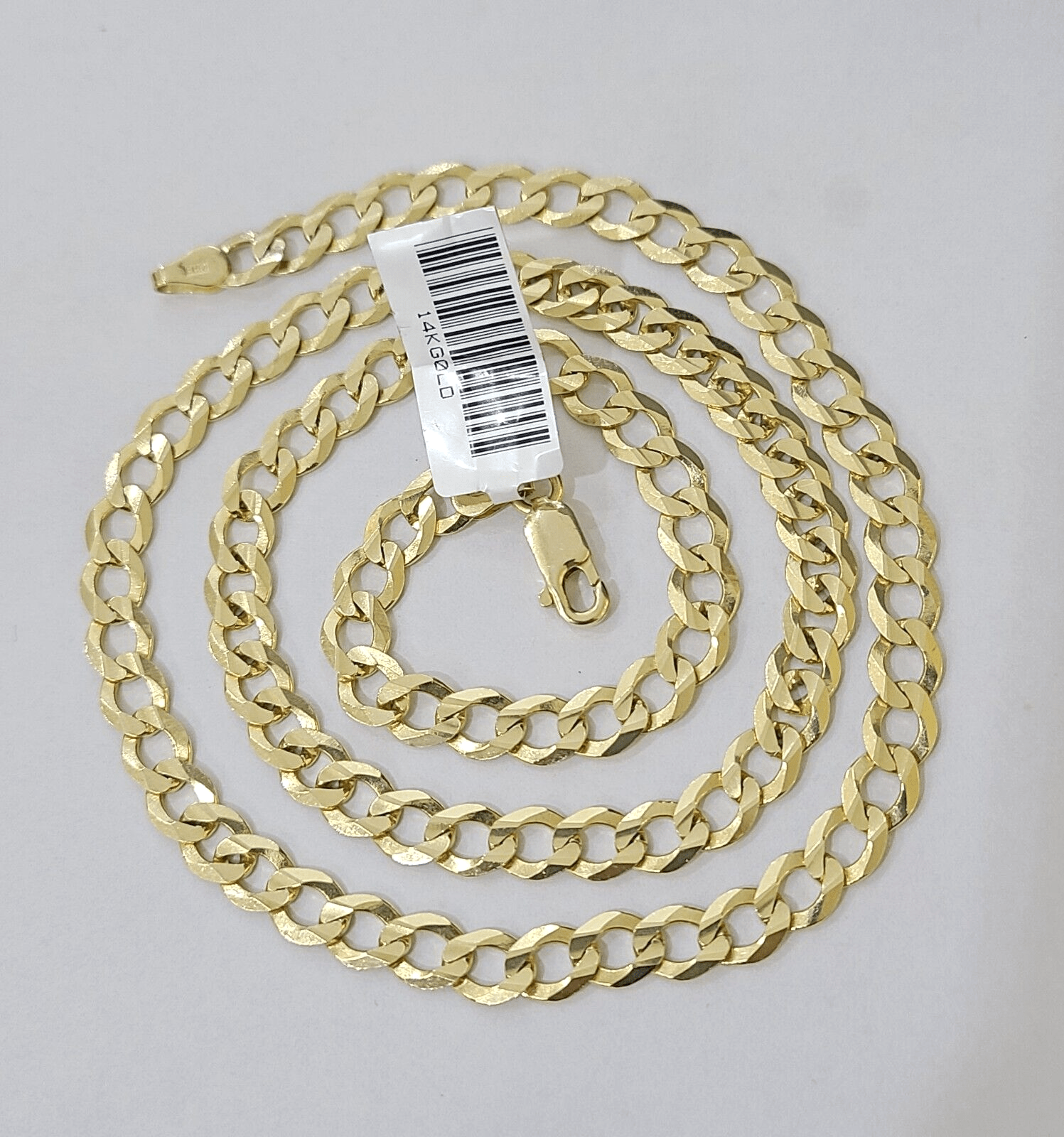 REAL 14k Cuban Curb Link necklace Yellow gold chain 20 inches 6mm 14kt