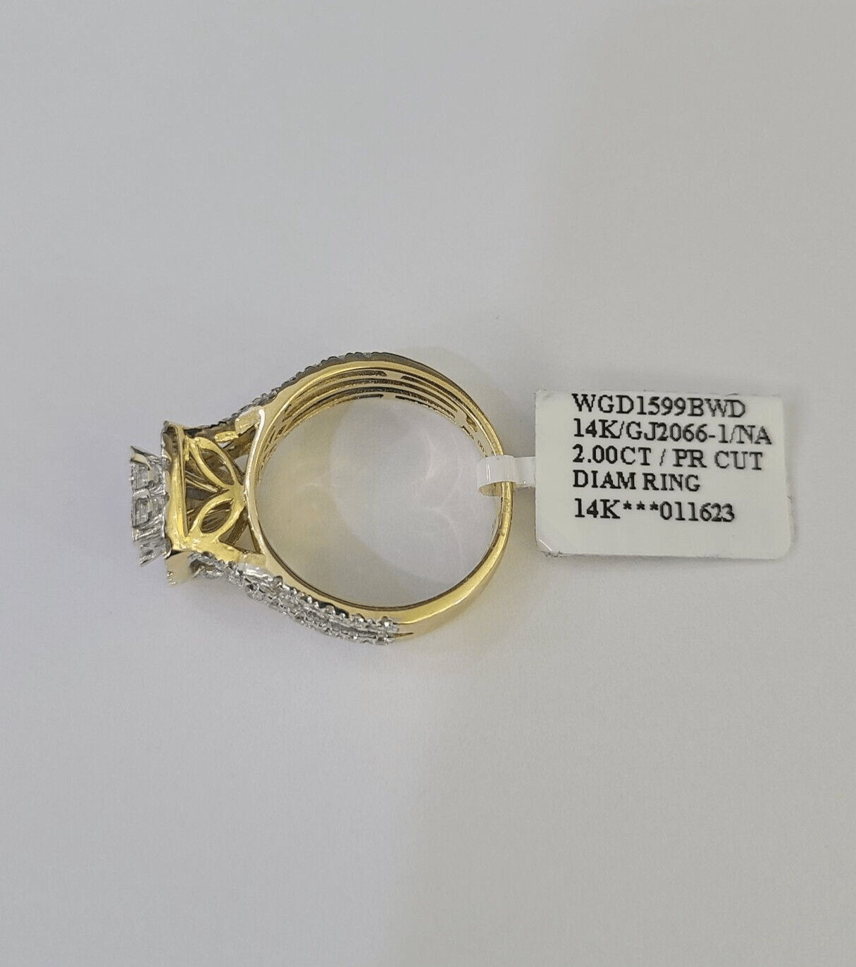 Real 14k Diamond Ladies Ring Yellow Gold Bridal Women Engagement Wedding - GoldenlinQ