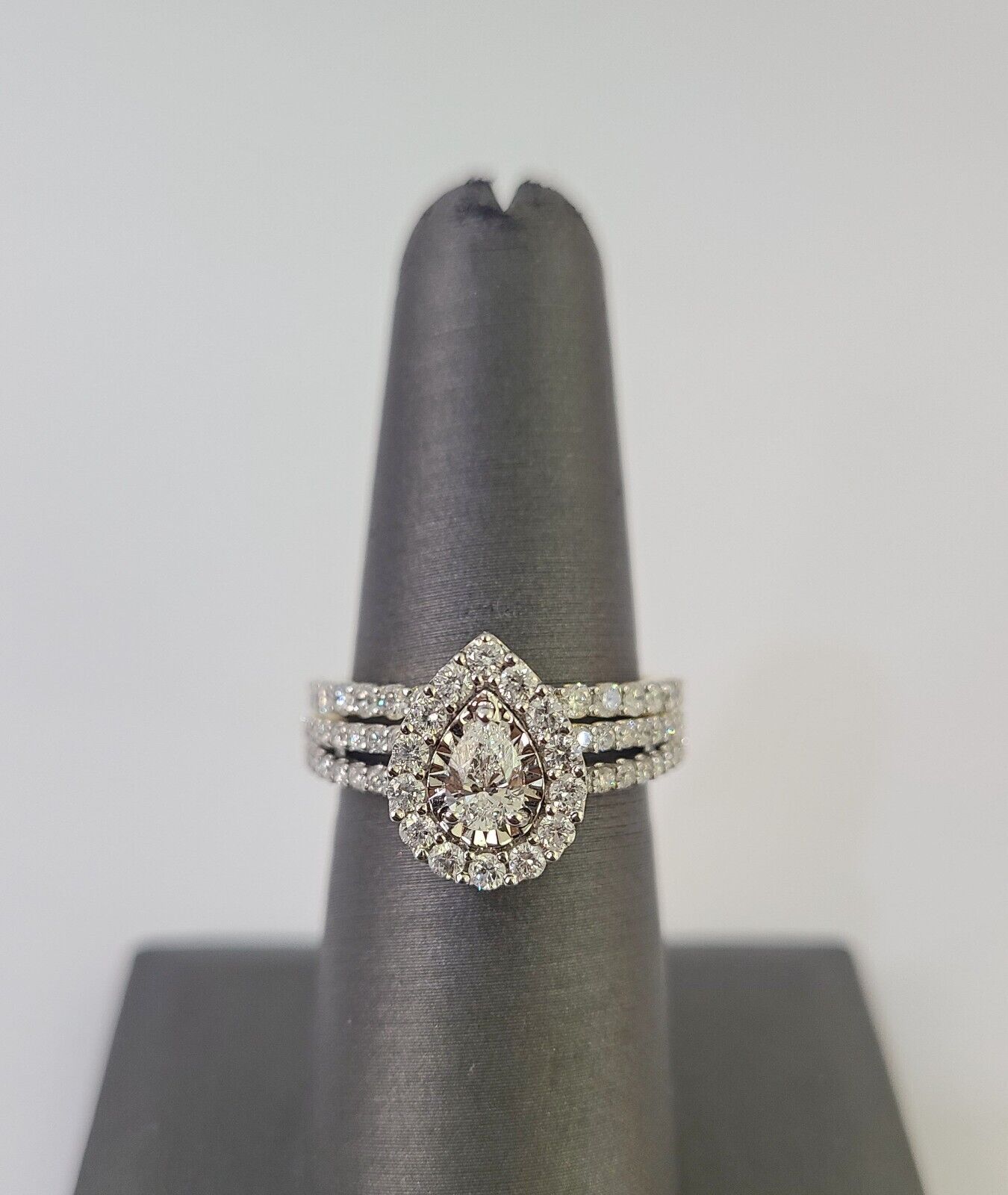 Real 14k Diamond Ladies Ring Yellow Gold Bridal Women Engagement Wedding SET - GoldenlinQ