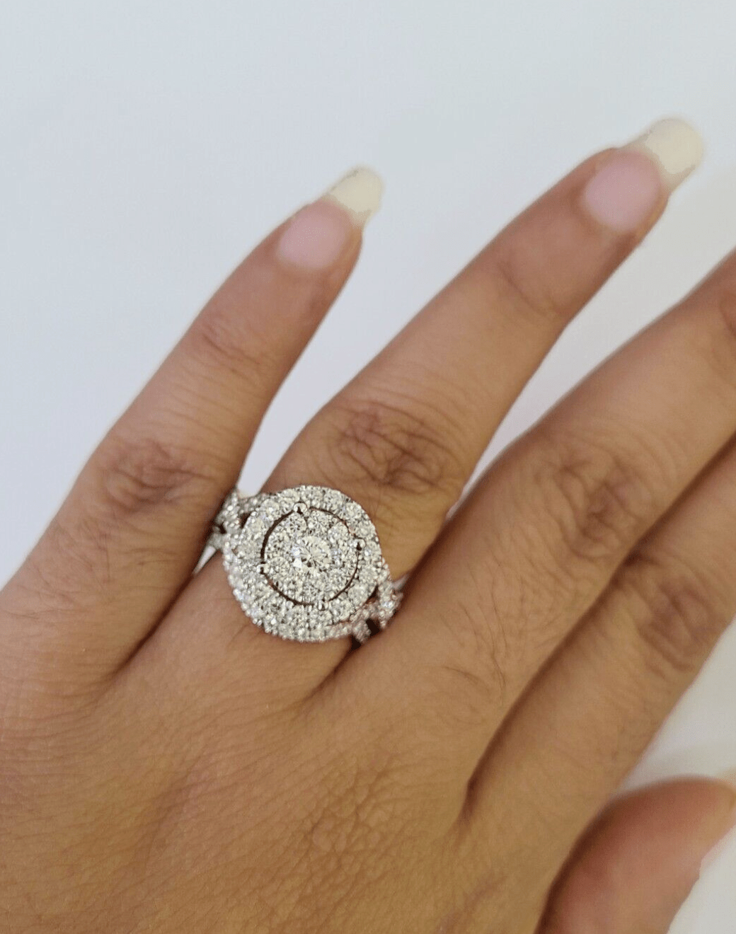 Real 14k Diamond Ladies Ring Yellow Gold Bridal Women Engagement Wedding SET - GoldenlinQ