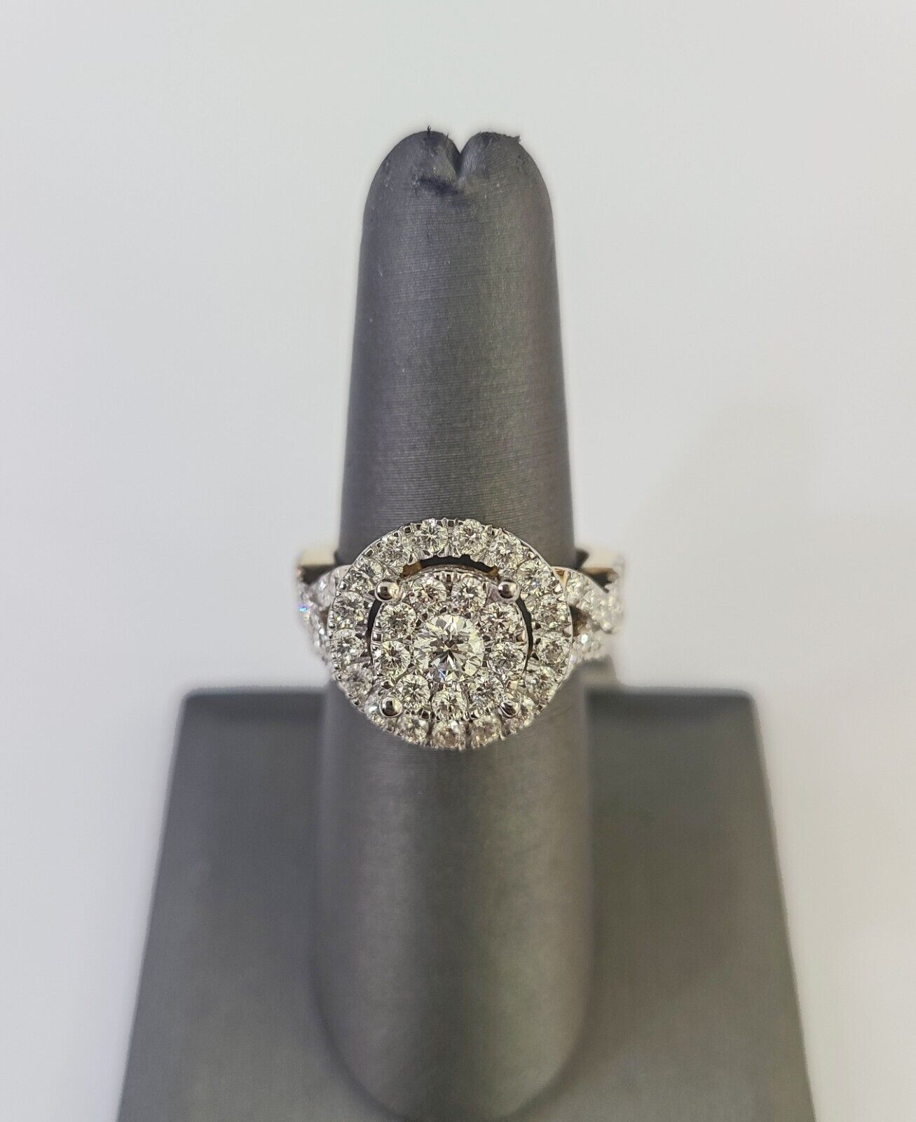 Real 14k Diamond Ladies Ring Yellow Gold Bridal Women Engagement Wedding SET - GoldenlinQ