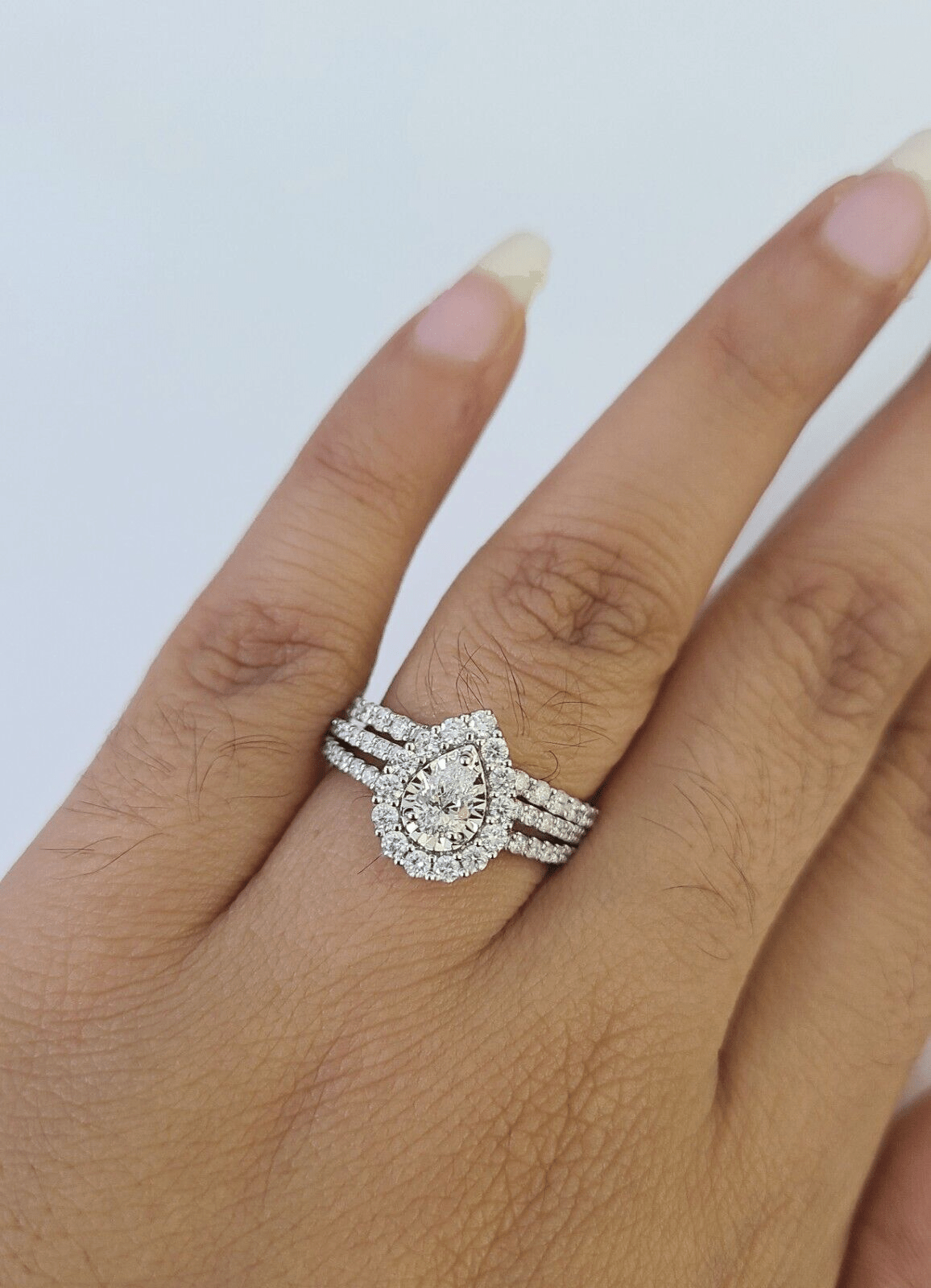 Real 14k Diamond Ladies Ring Yellow Gold Bridal Women Engagement Wedding SET - GoldenlinQ