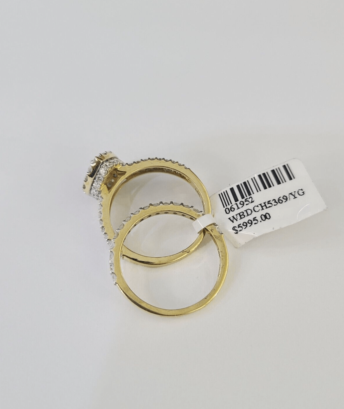 Real 14k Diamond Ladies Ring Yellow Gold Bridal Women Engagement Wedding SET - GoldenlinQ