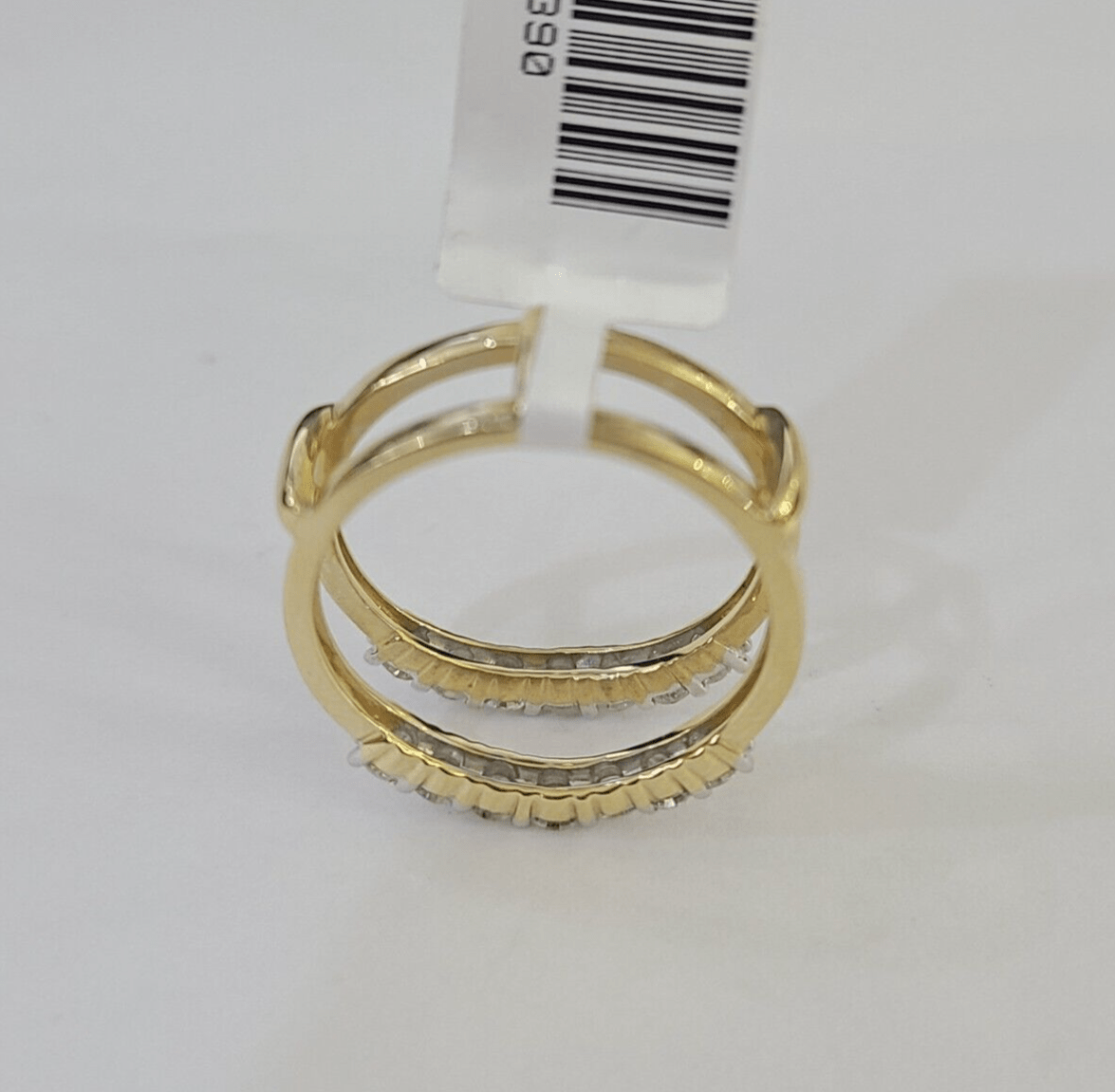 Real 14k Diamond Ladies Ring Yellow Gold Enhancer Guard Wrap Engagement Wedding - GoldenlinQ