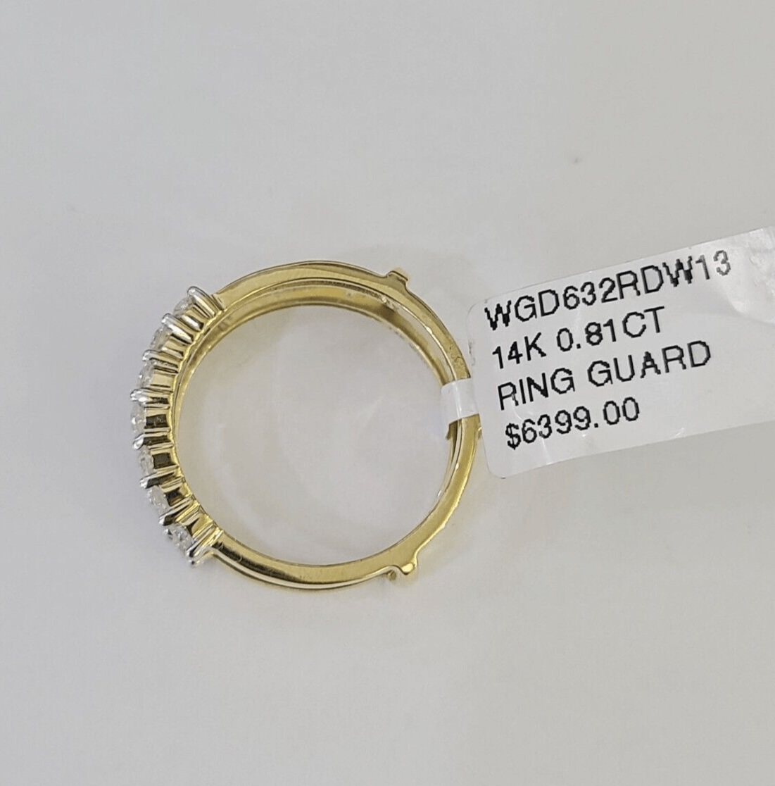 Real 14k Diamond Ladies Ring Yellow Gold Enhancer Guard Wrap Engagement Wedding - GoldenlinQ