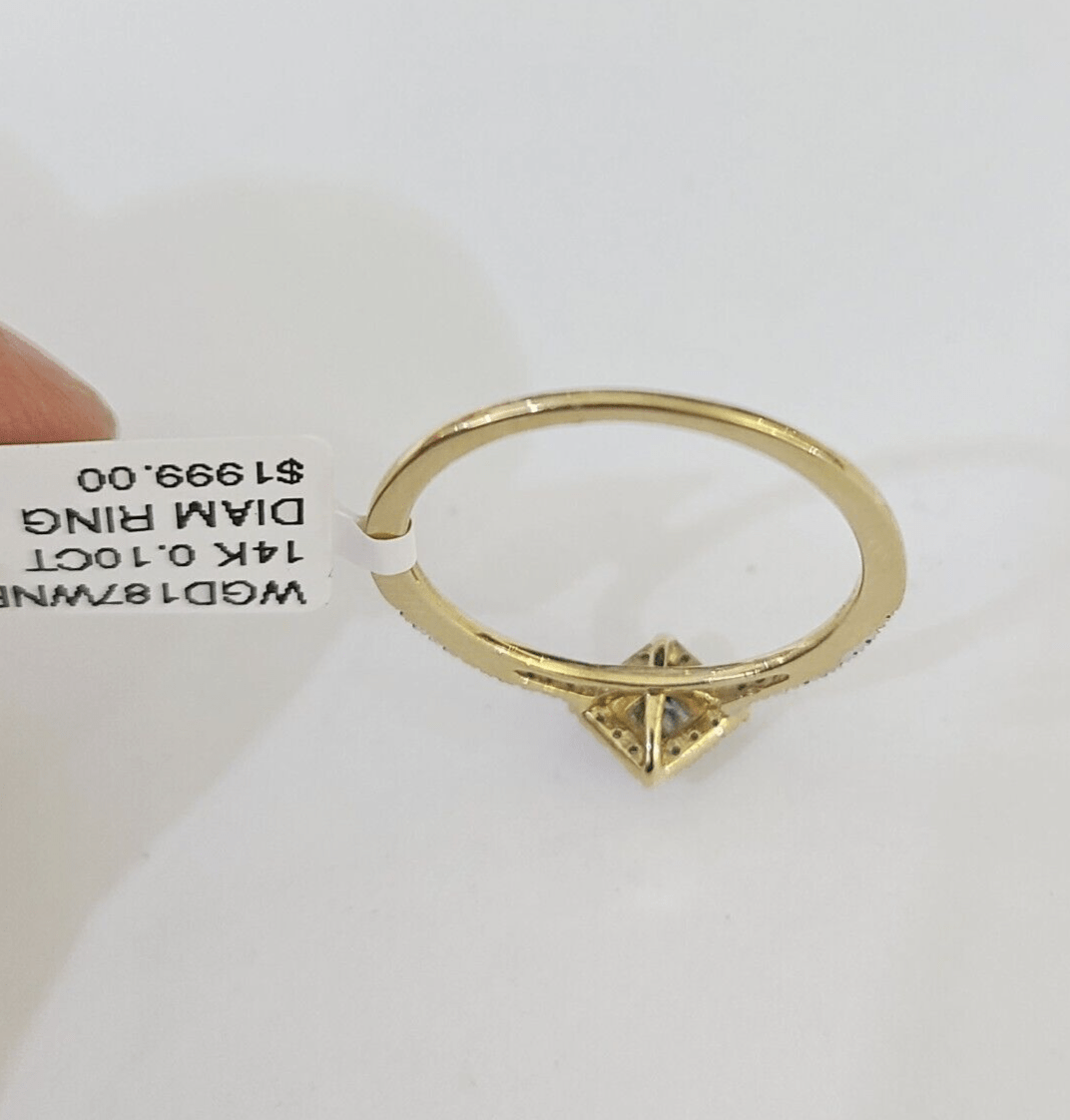 Real 14k Diamond Ladies Ring Yellow Gold Women Casual Genuine Wedding - GoldenlinQ