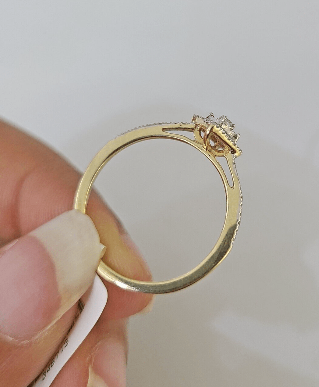 Real 14k Diamond Ladies Ring Yellow Gold Women Casual Genuine Wedding - GoldenlinQ