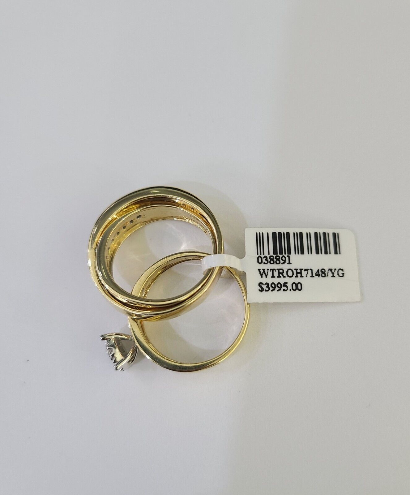 REAL 14k Diamond Ring Yellow Gold Ladies Men Duo SET Wedding Engagement Genuine - GoldenlinQ