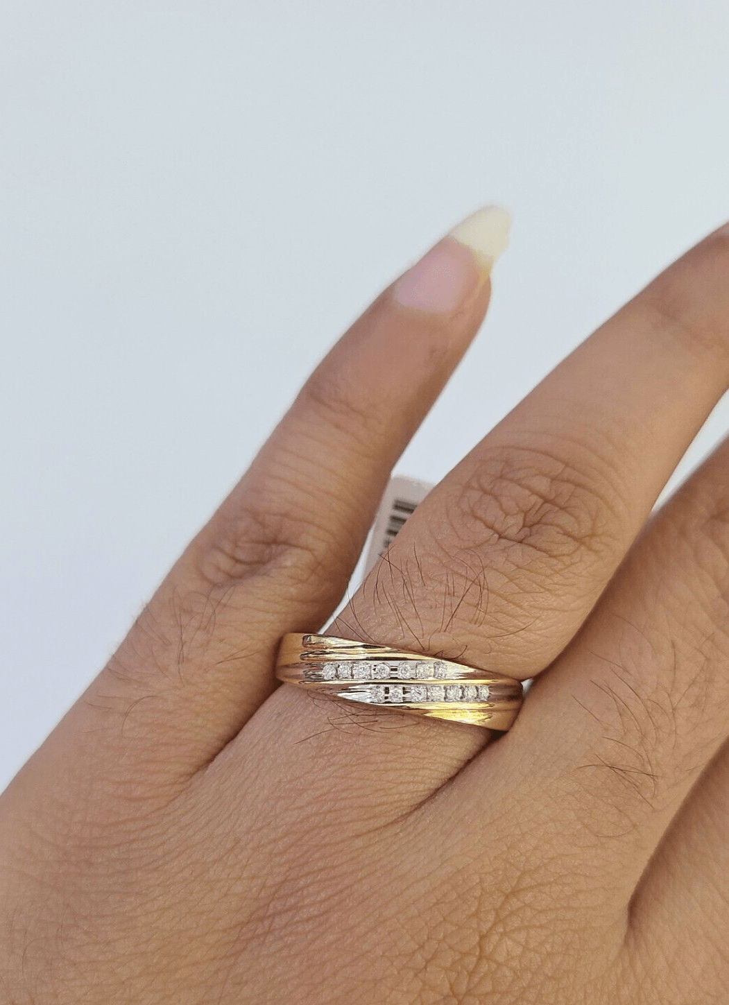 REAL 14k Diamond Ring Yellow Gold Ladies Men Trio SET Wedding Engagement Genuine - GoldenlinQ