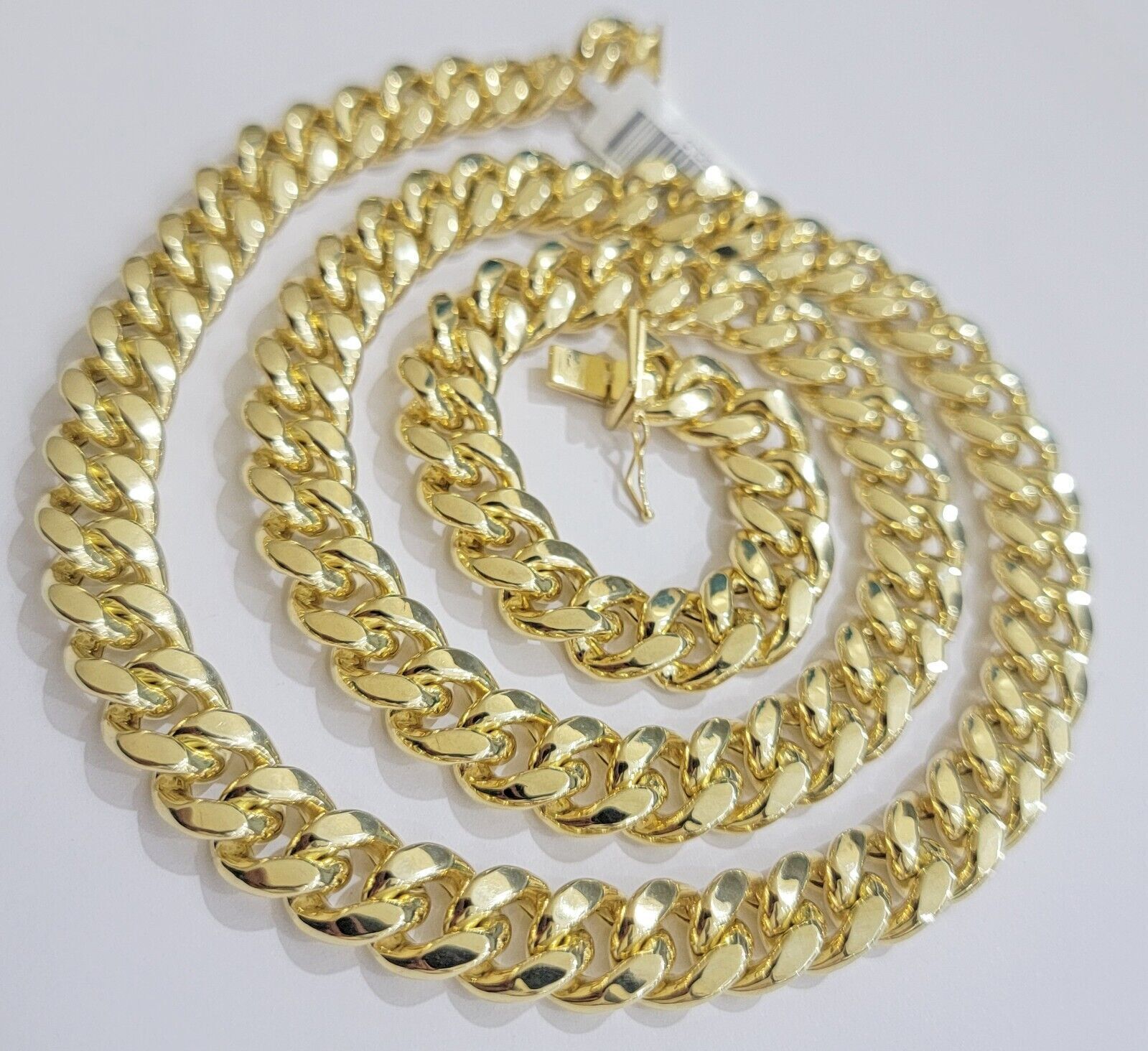 Real 14k Gold 11mm Cuban Link Chain Miami Cuban necklace 22" - 30" 14ktYellow Gold - GoldenlinQ