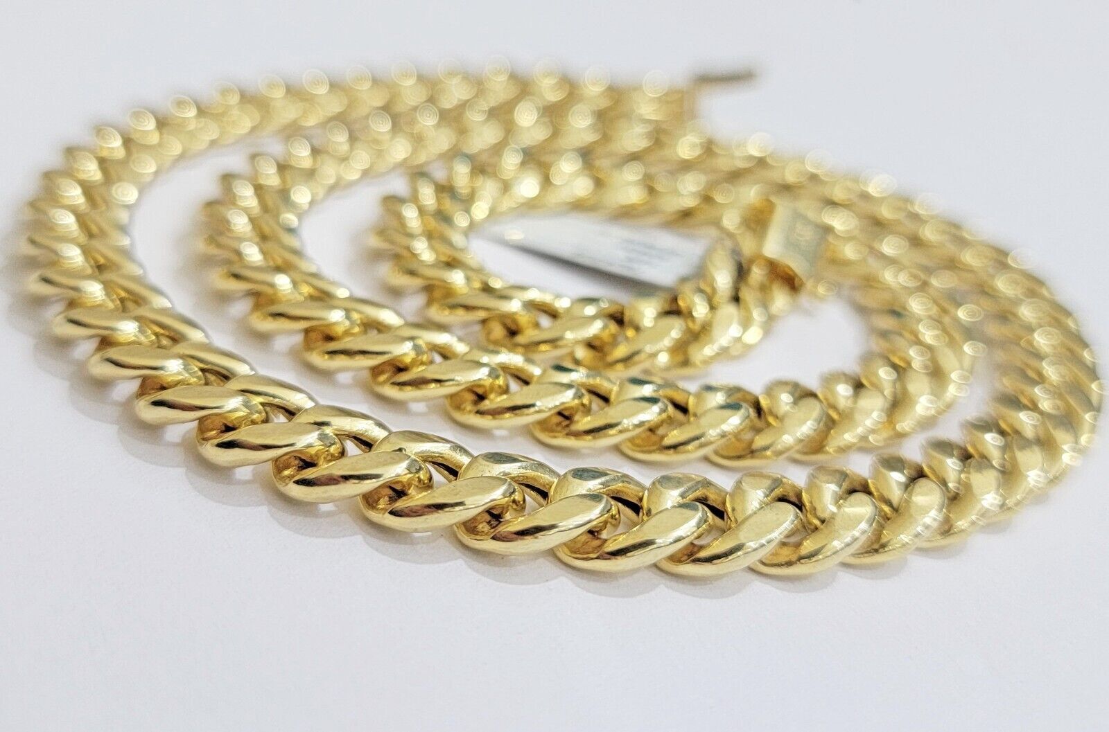 Real 14k Gold 11mm Cuban Link Chain Miami Cuban necklace 22" - 30" 14ktYellow Gold - GoldenlinQ