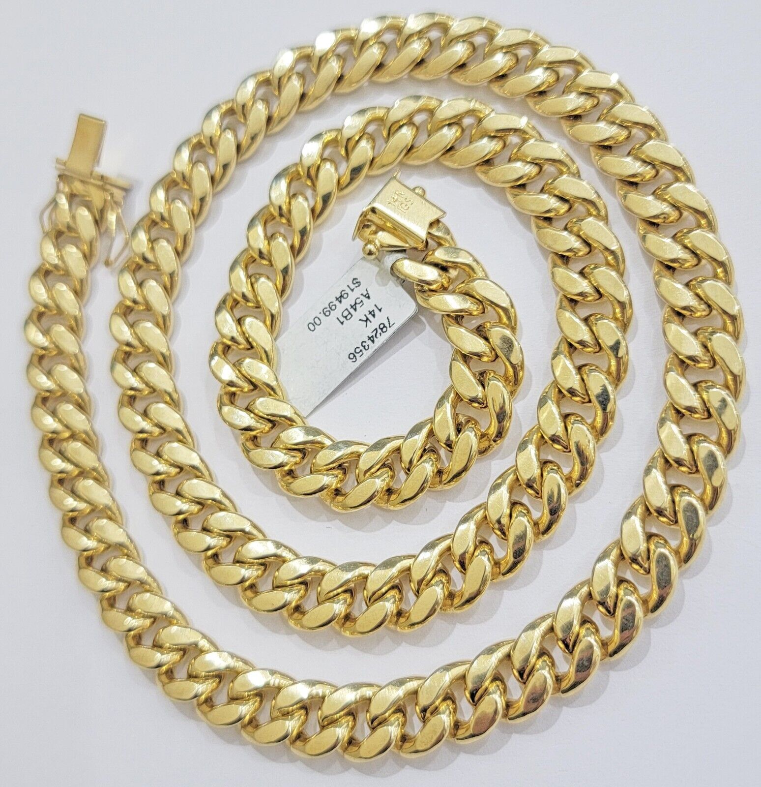Real 14k Gold 11mm Cuban Link Chain Miami Cuban necklace 22" - 30" 14ktYellow Gold - GoldenlinQ