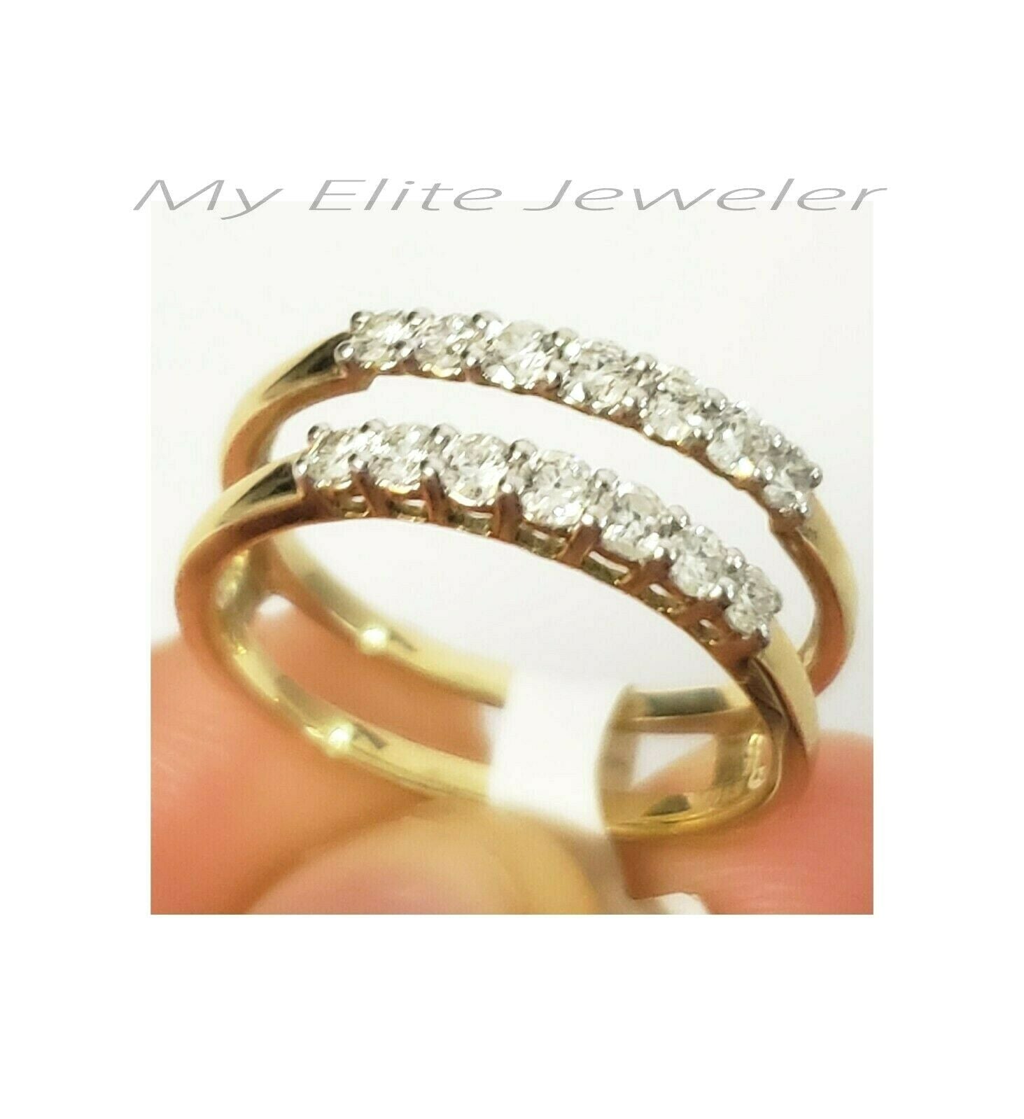 Real 14K Gold 1/2CT Diamond Ladies Ring Solitaire Guard Wrap Band Size7 Enhancer - GoldenlinQ